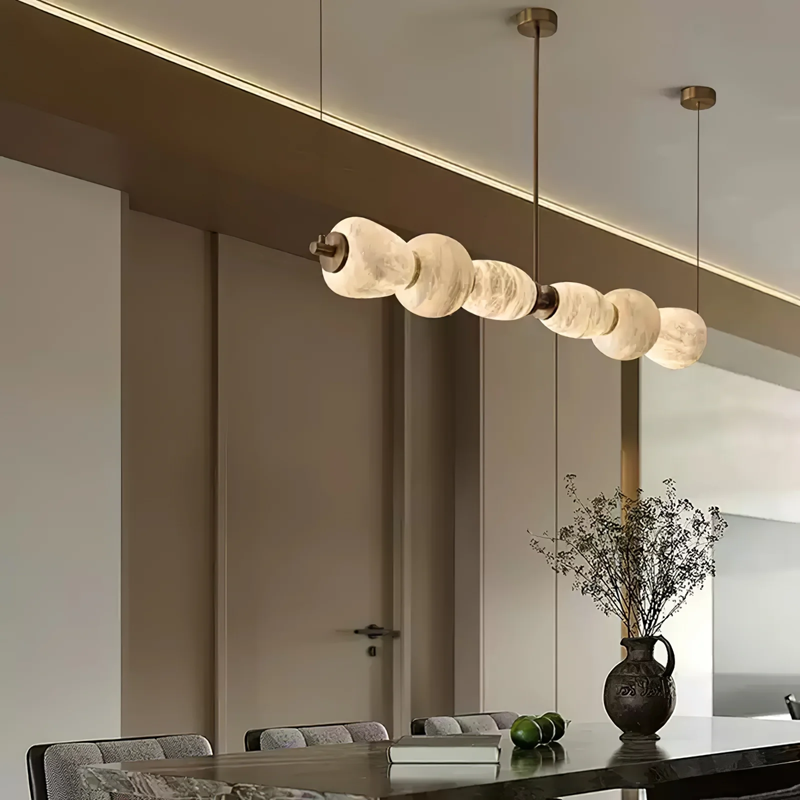 Alabaster Pebble Linear Chandelier - Image 13