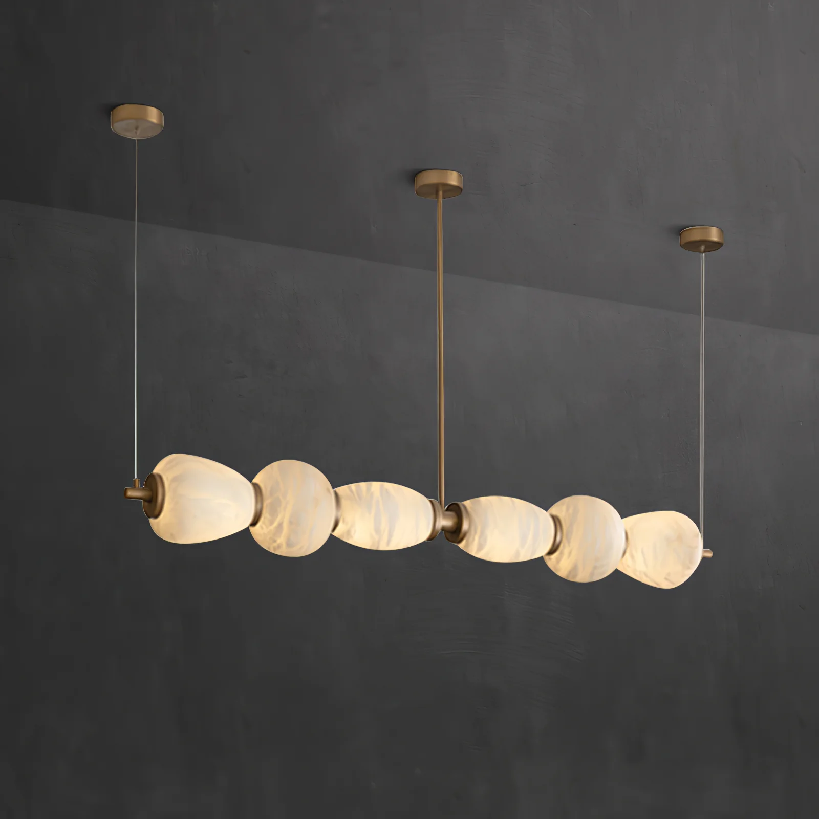 Alabaster Pebble Linear Chandelier - Image 15