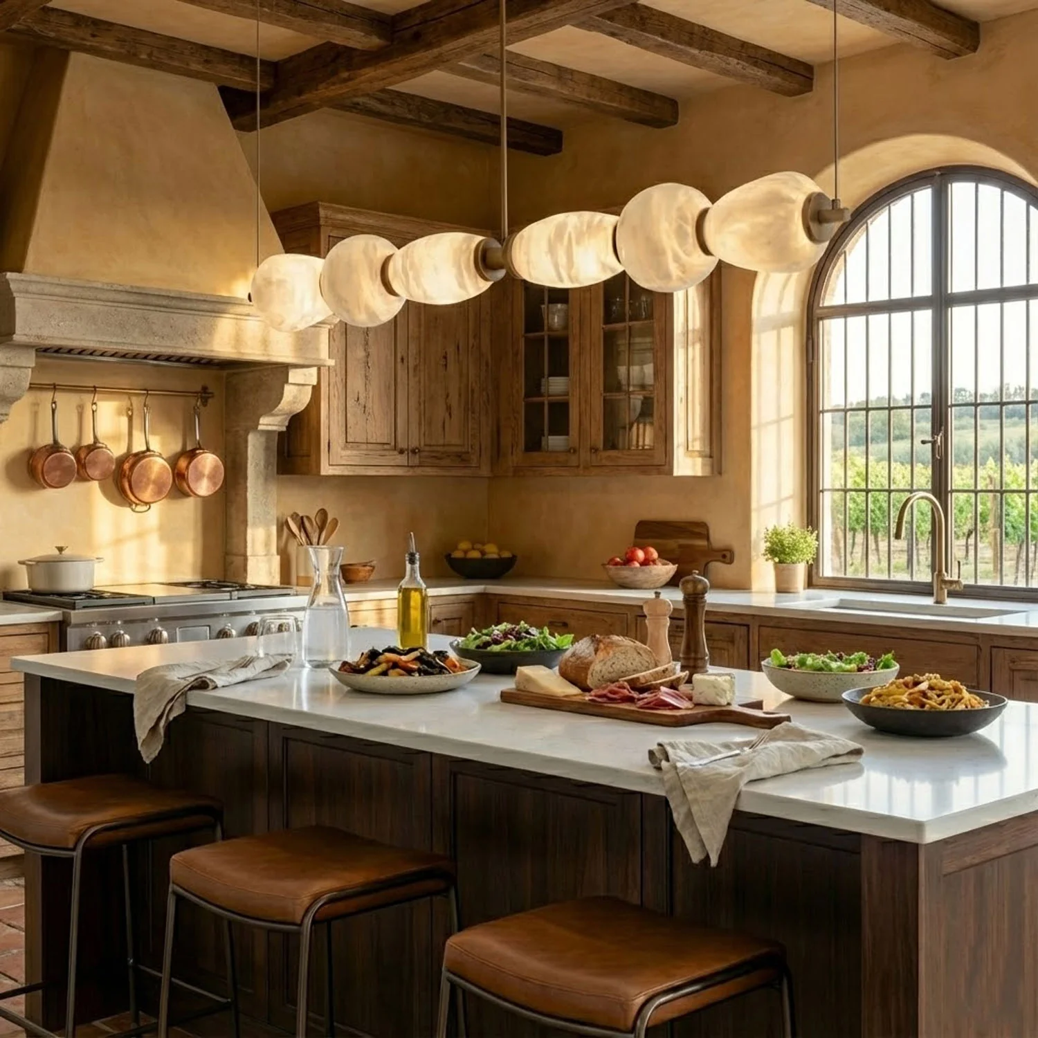Alabaster Pebble Linear Chandelier - Image 4
