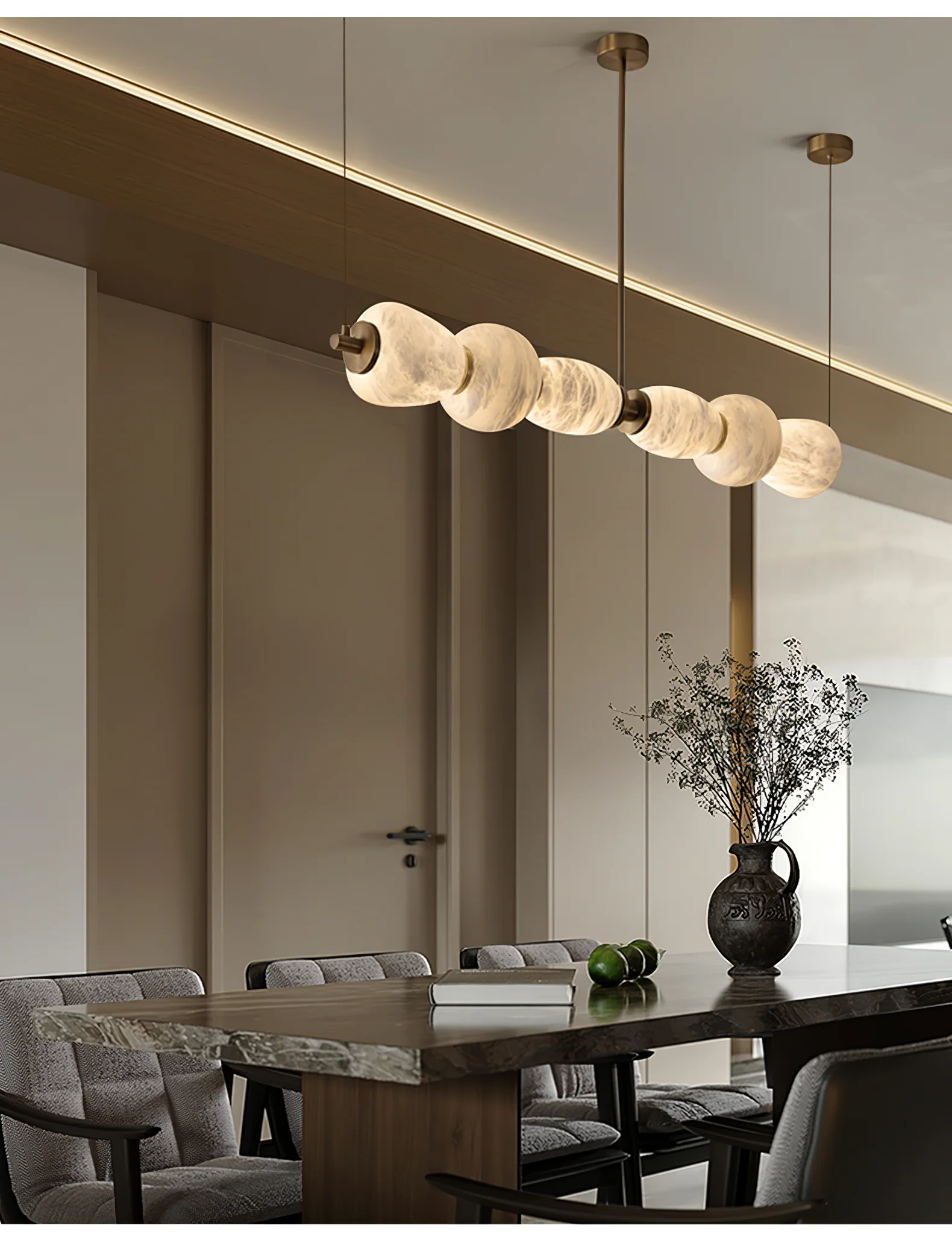 Alabaster Pebble Linear Chandelier - Image 9