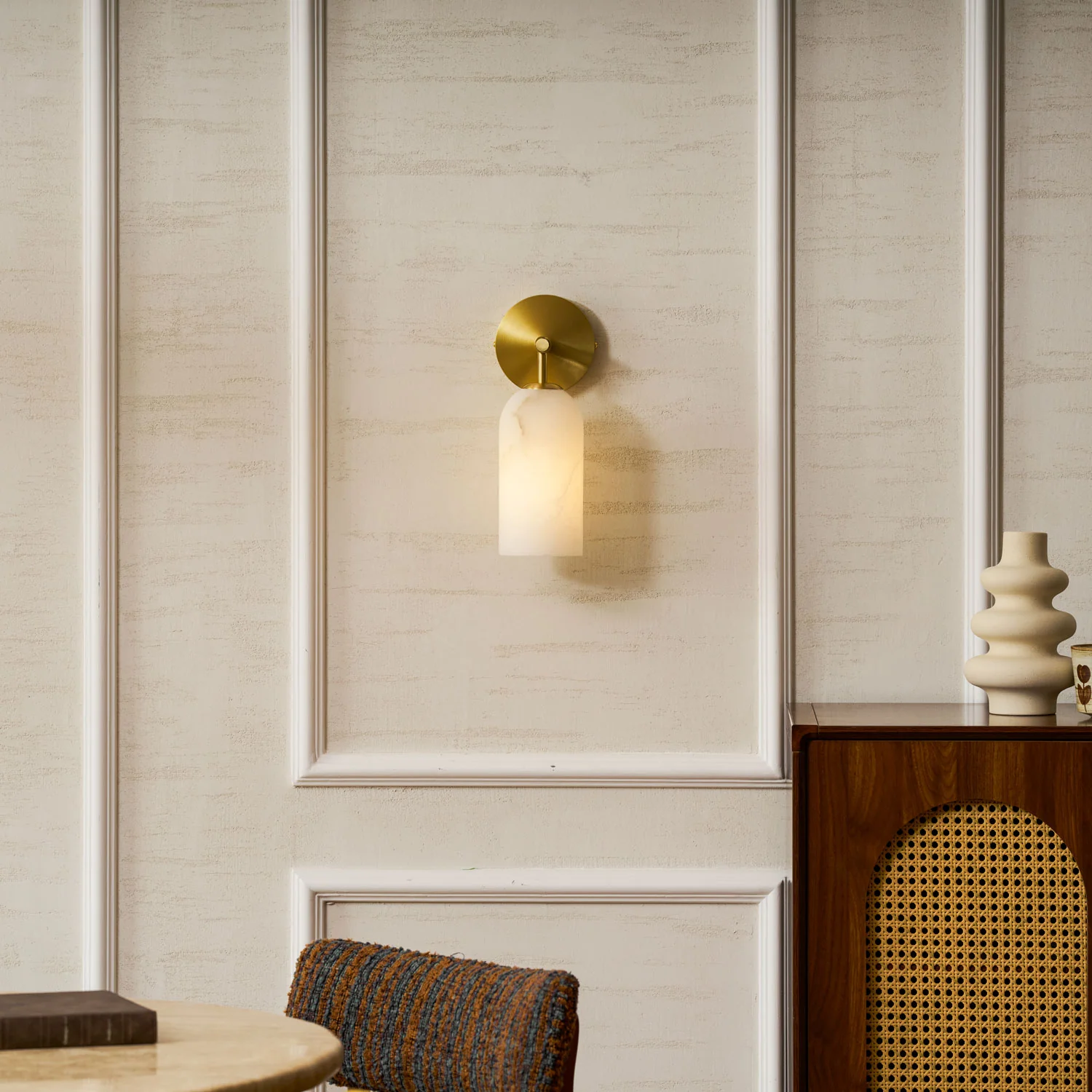 Pillar Alabaster Wall Sconce - Image 8