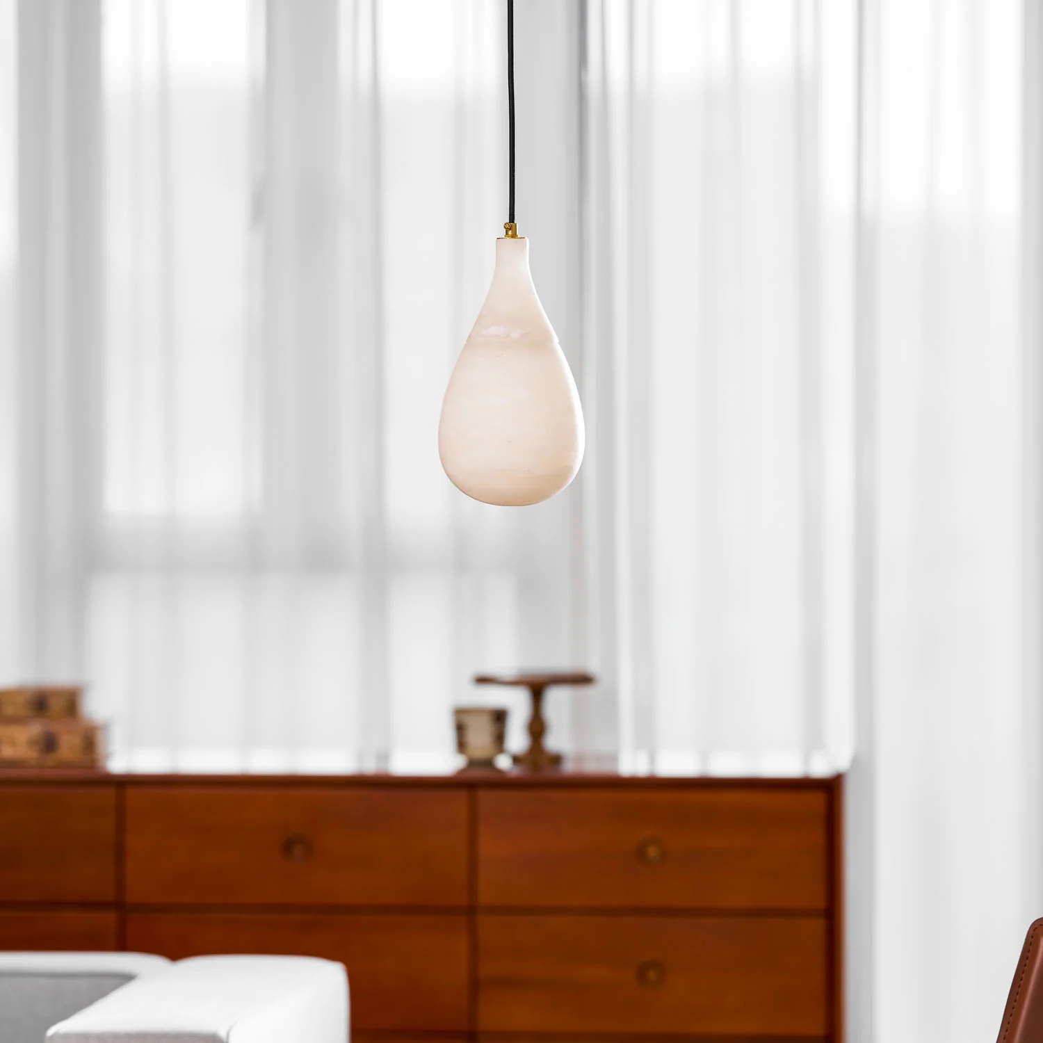 Alabaster Raindrop Pendant Light - Image 7