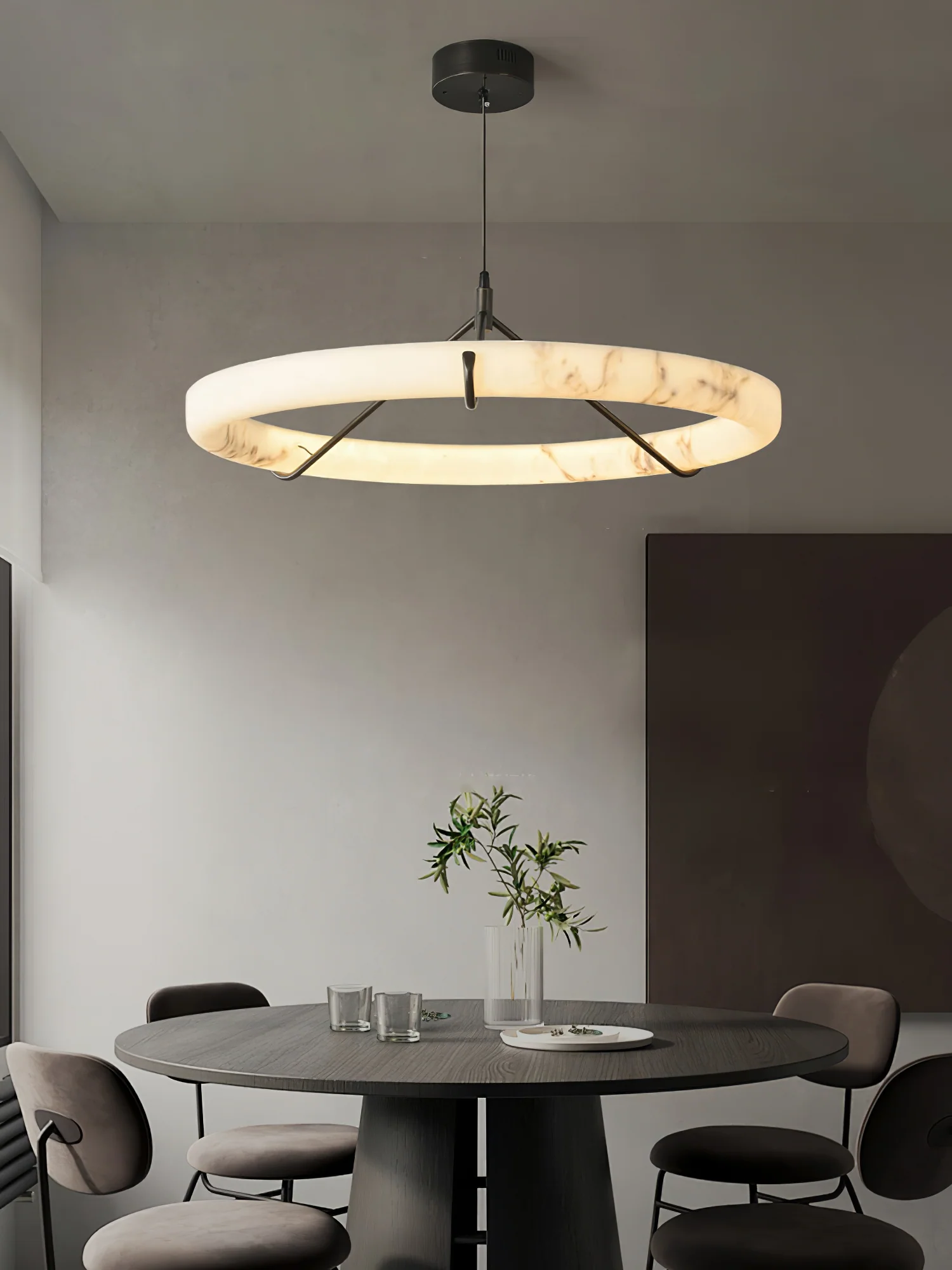 Alabaster Ring Pendant Lamp - Image 15