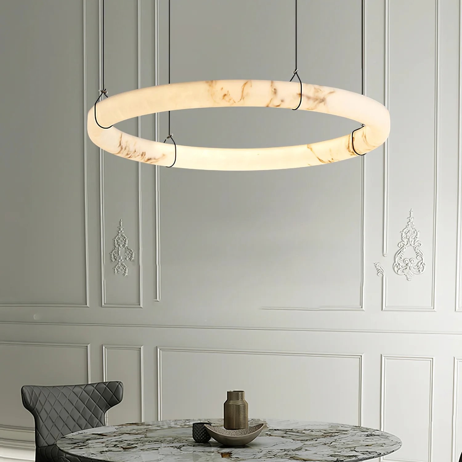 Alabaster Ring Pendant Lamp - Image 2