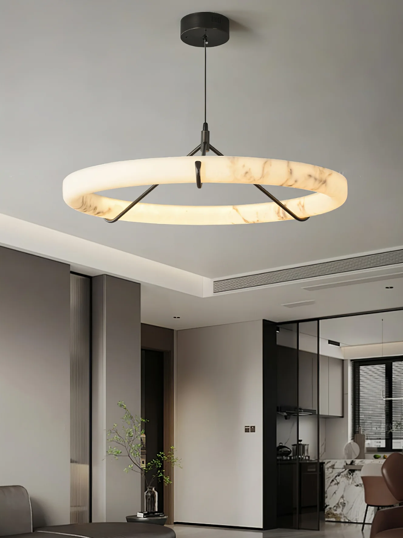 Alabaster Ring Pendant Lamp - Image 5