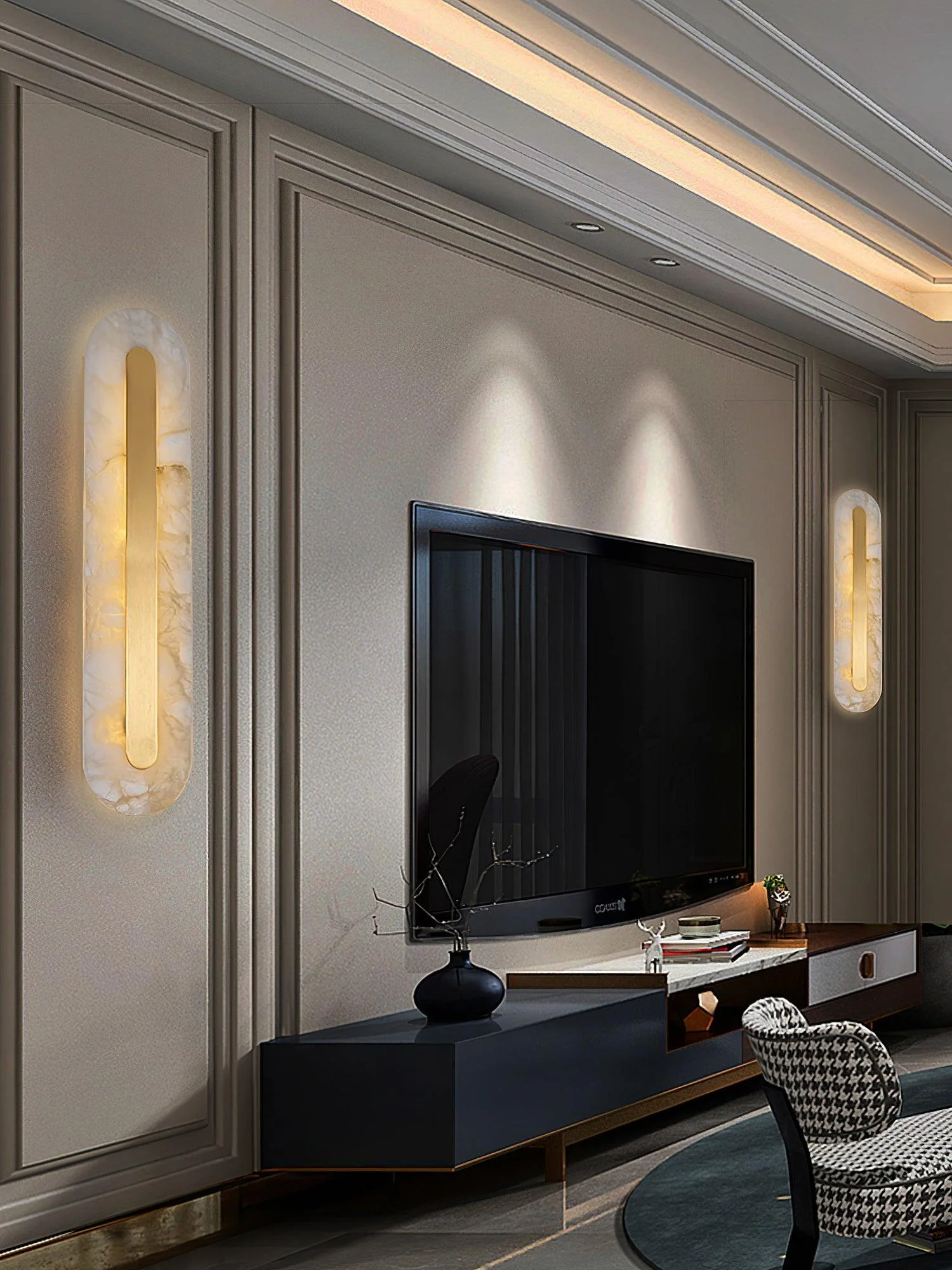 Alabaster Rounded Wall Light - Image 10
