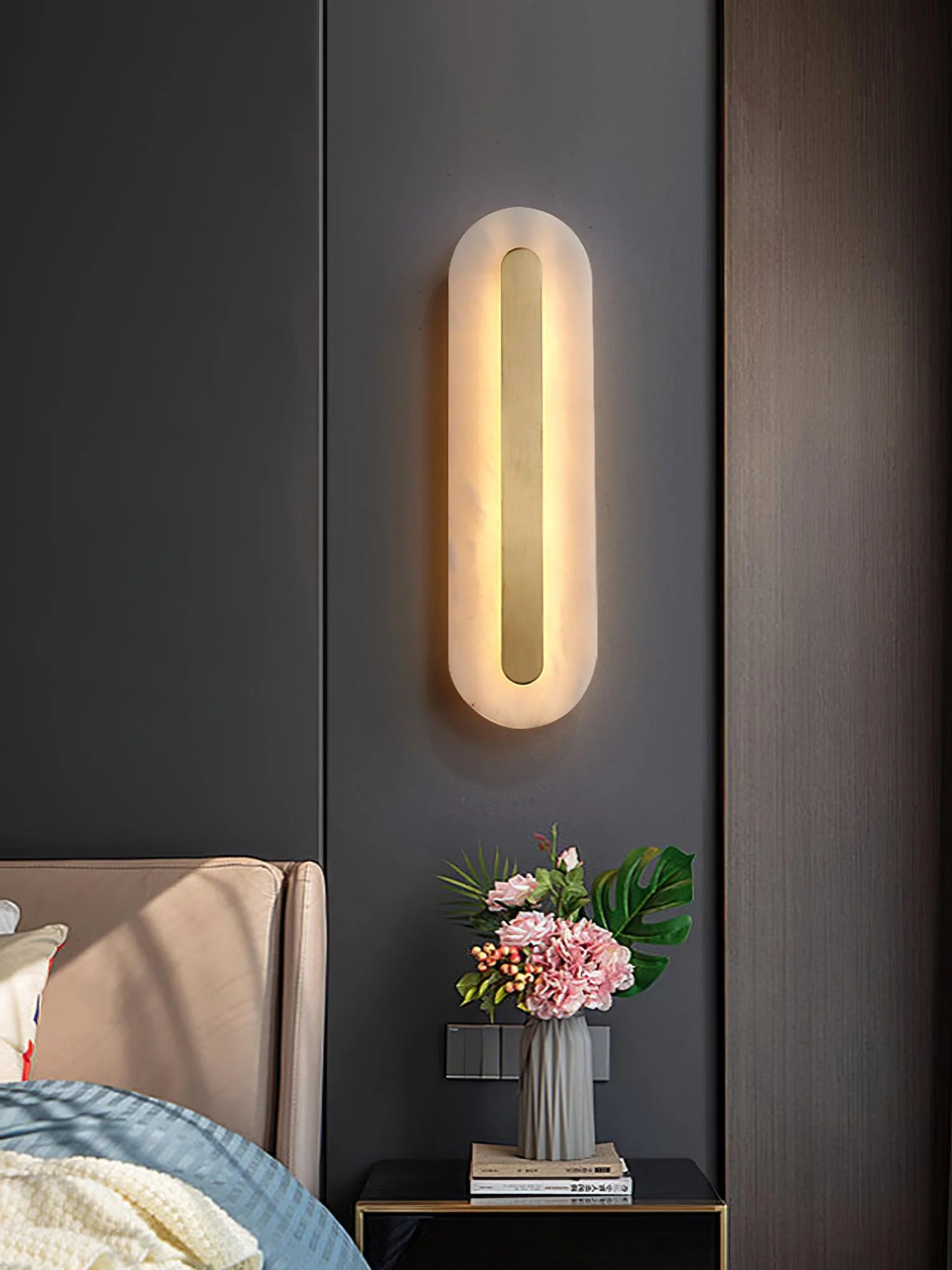 Alabaster Rounded Wall Light - Image 11