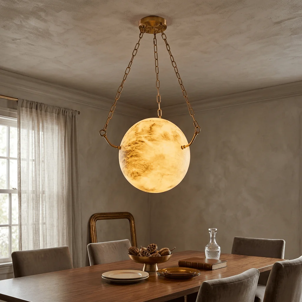 Alabaster Sphere Pendant Lamp - Image 7