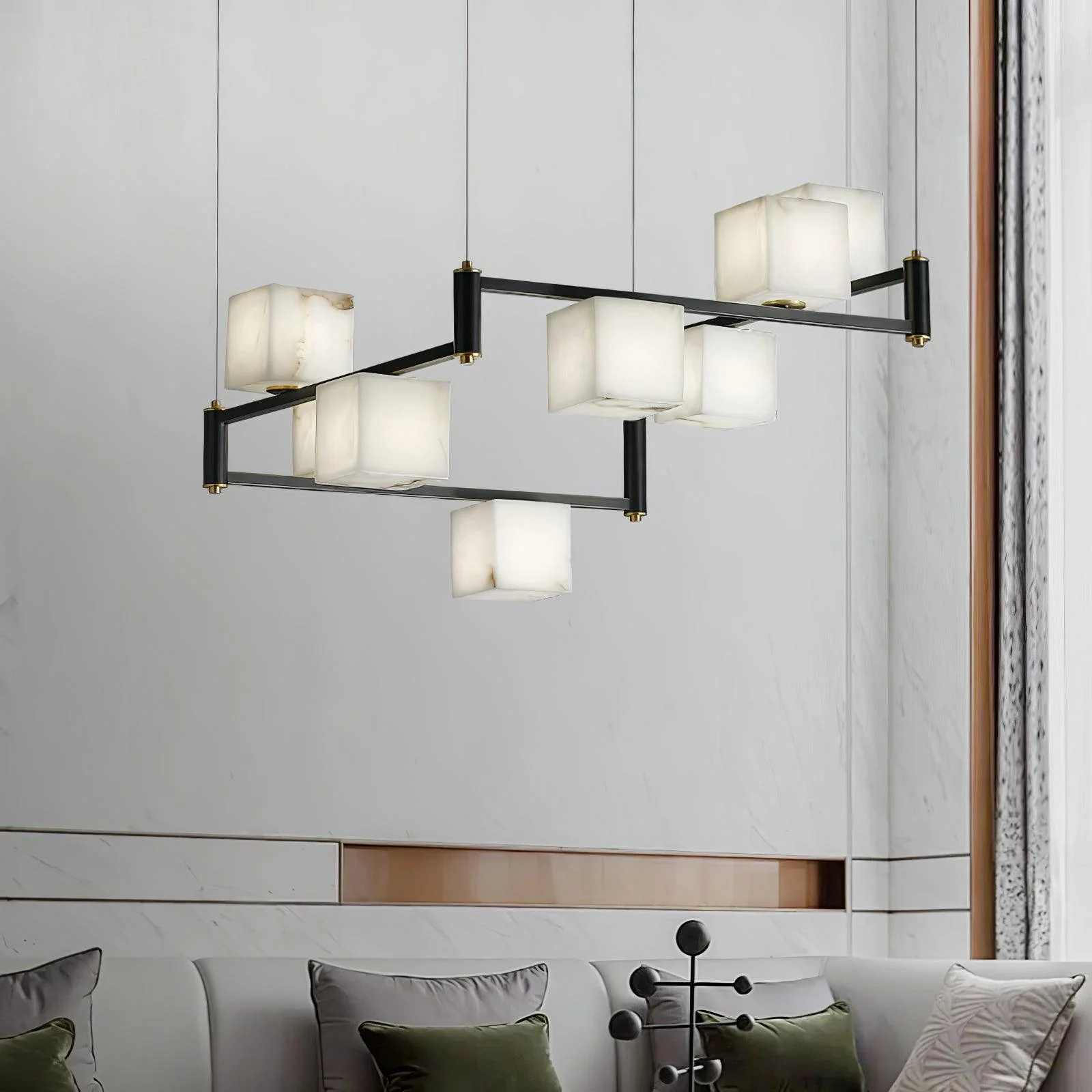 Alabaster Square Box Chandelier - Image 2