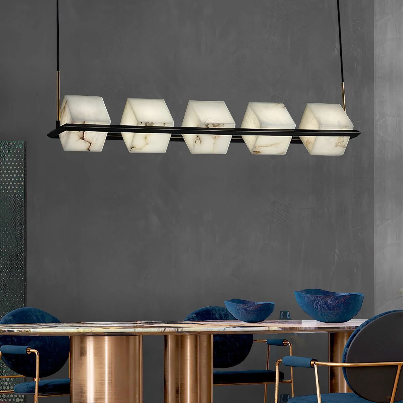 Alabaster Square Box Chandelier - Image 5