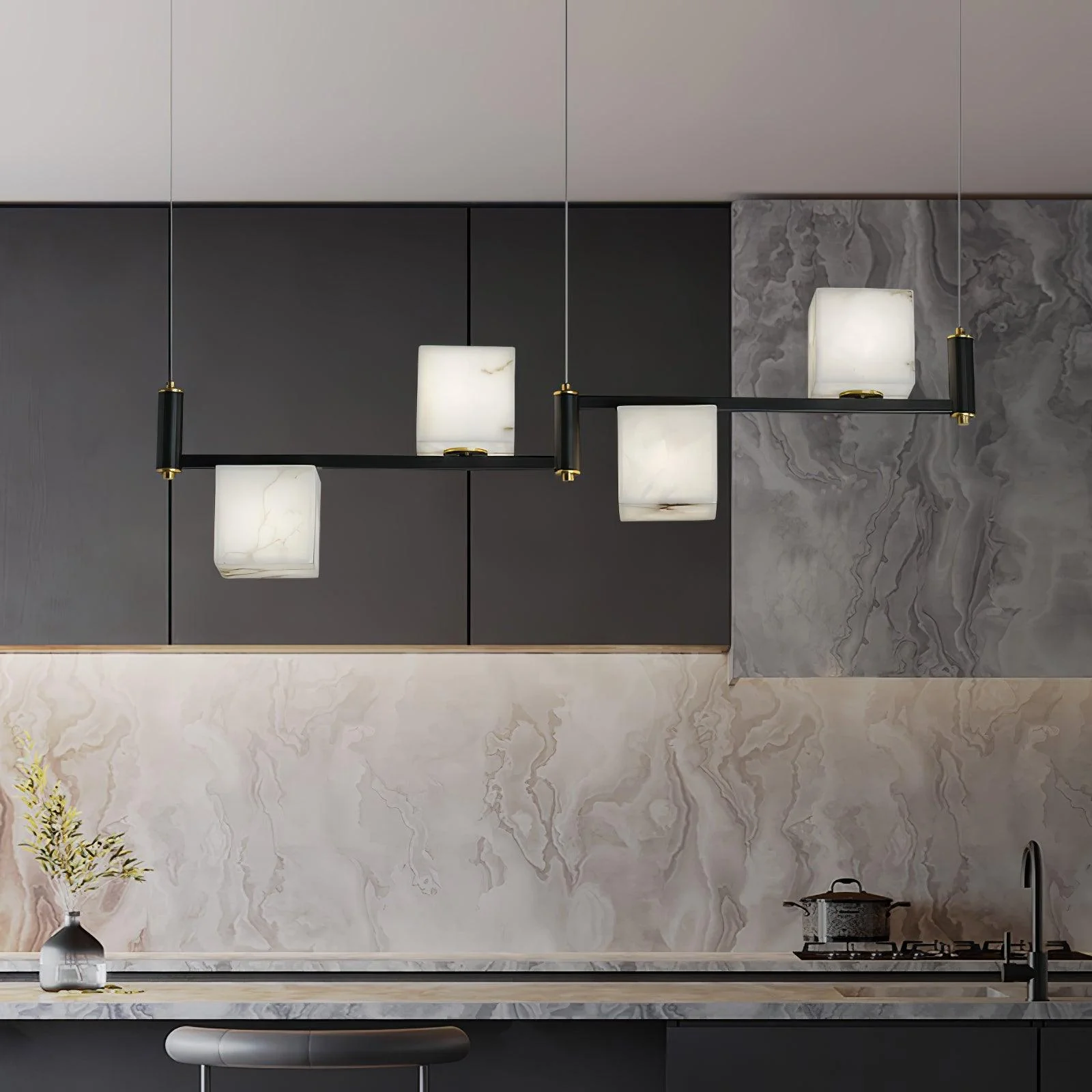 Alabaster Square Box Chandelier - Image 6
