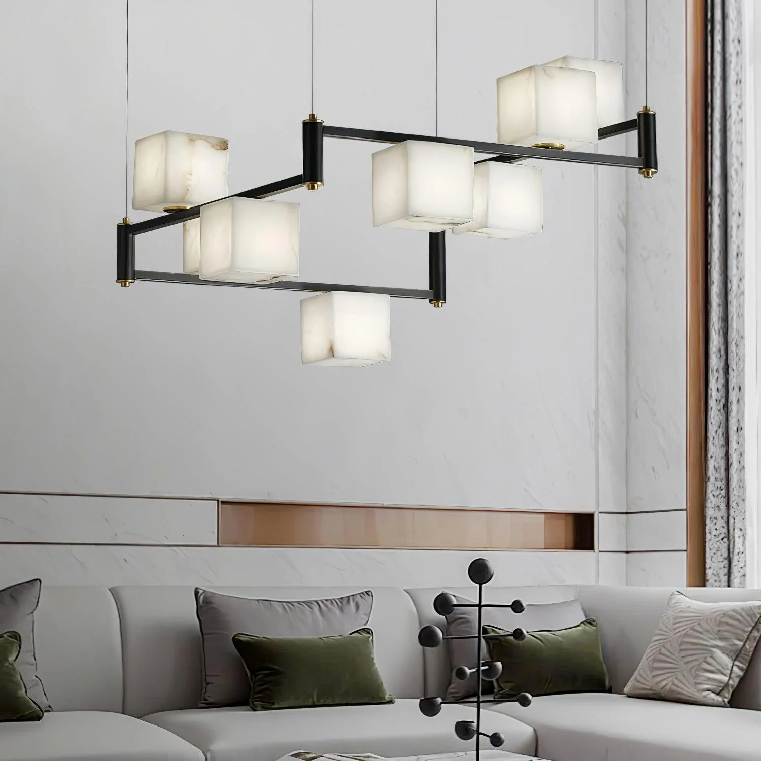 Alabaster Square Box Chandelier - Image 7