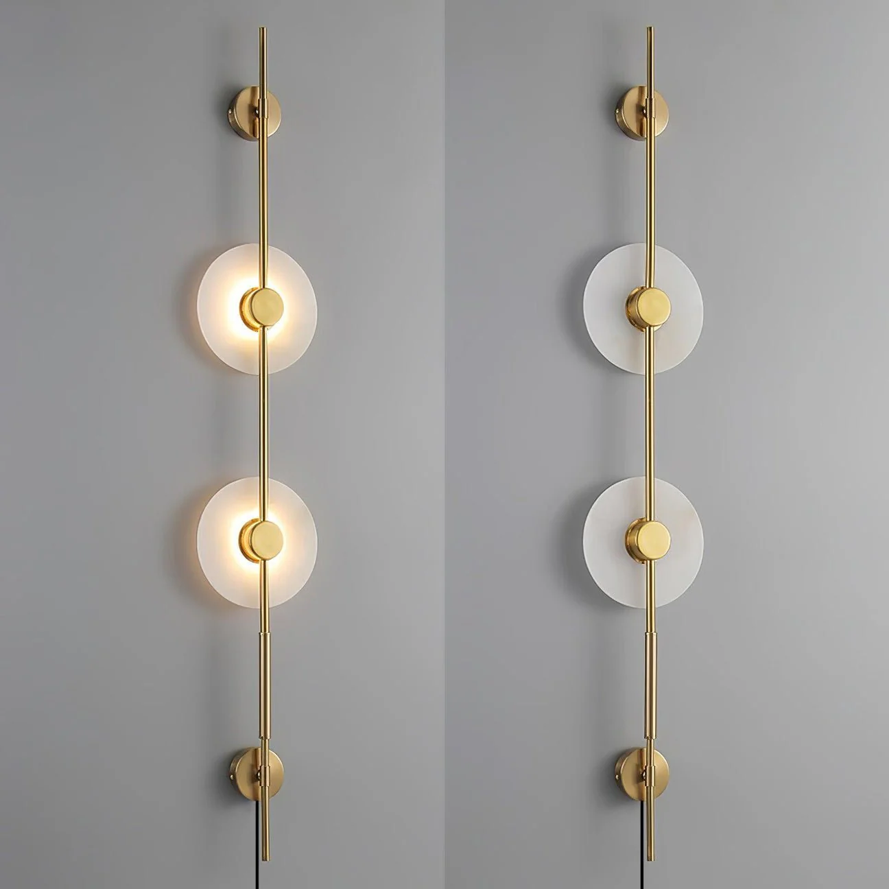 Alabaster Vertical Plug-in Wall Sconce - Image 16