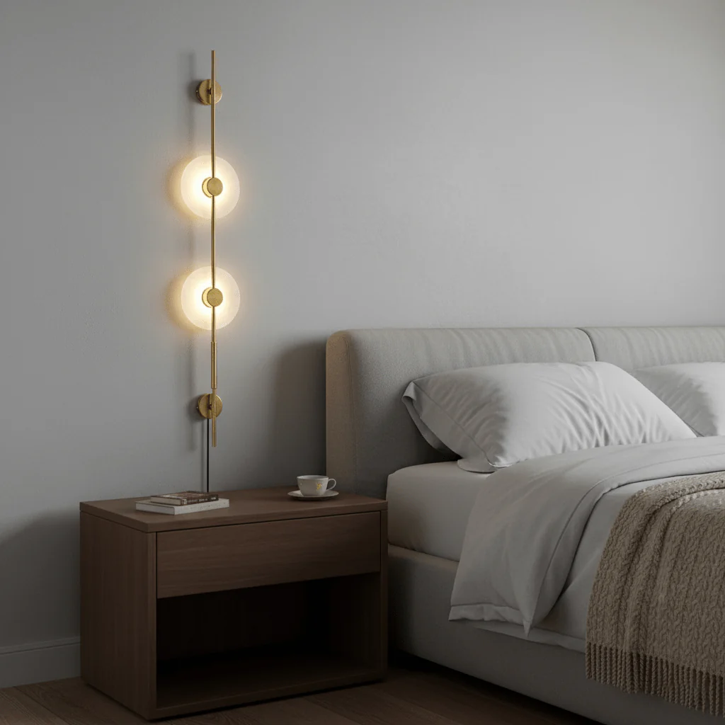 Alabaster Vertical Plug-in Wall Sconce - Image 3