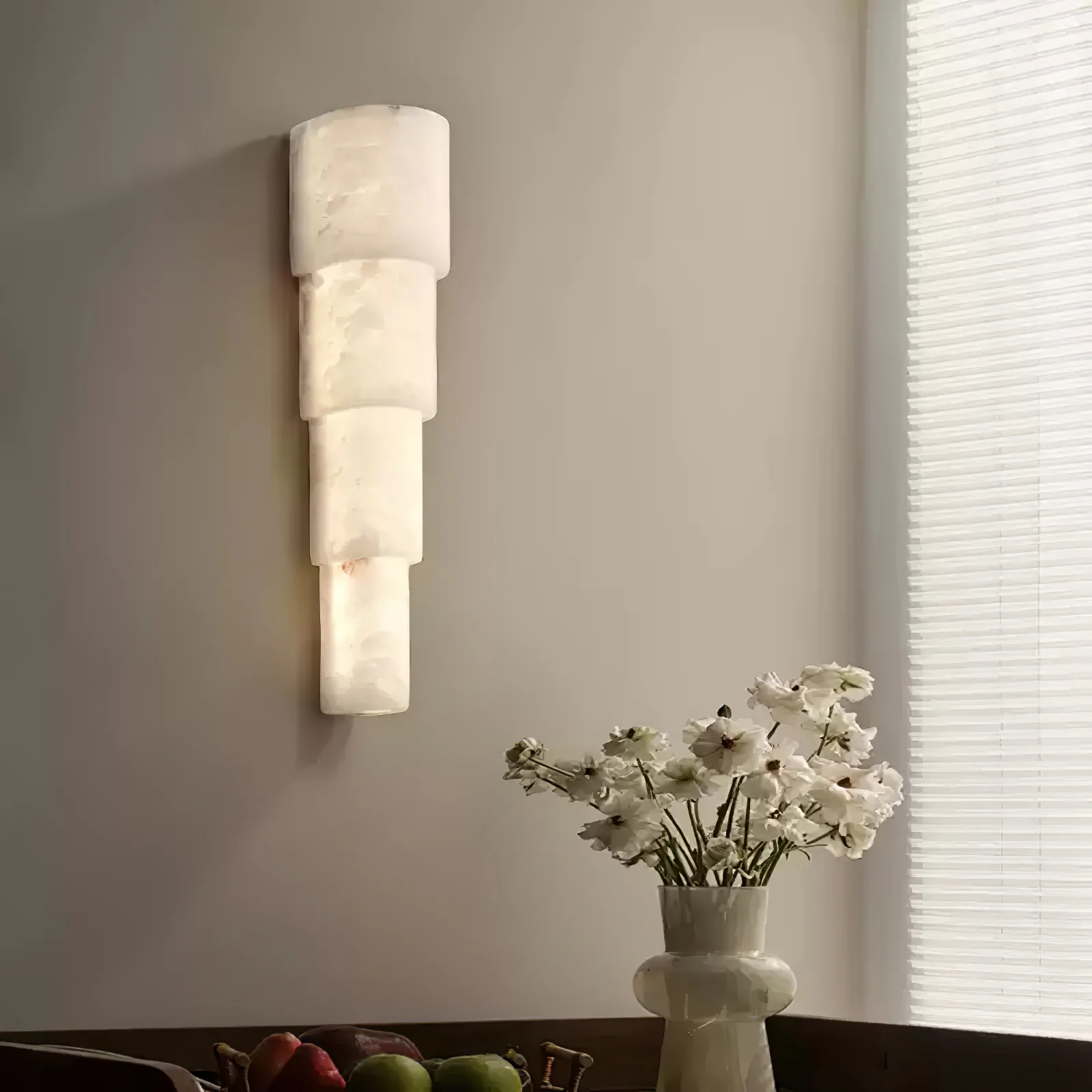 Alba Cascade Alabaster Wall Sconce - Image 3