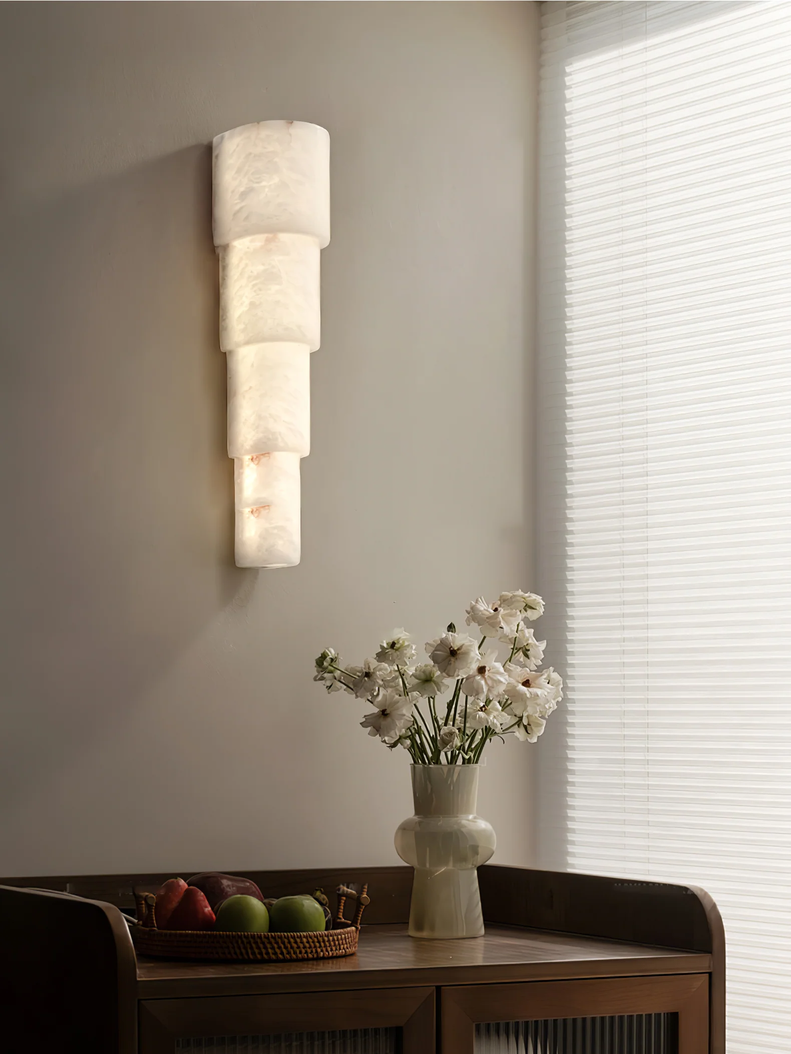 Alba Cascade Alabaster Wall Sconce - Image 9