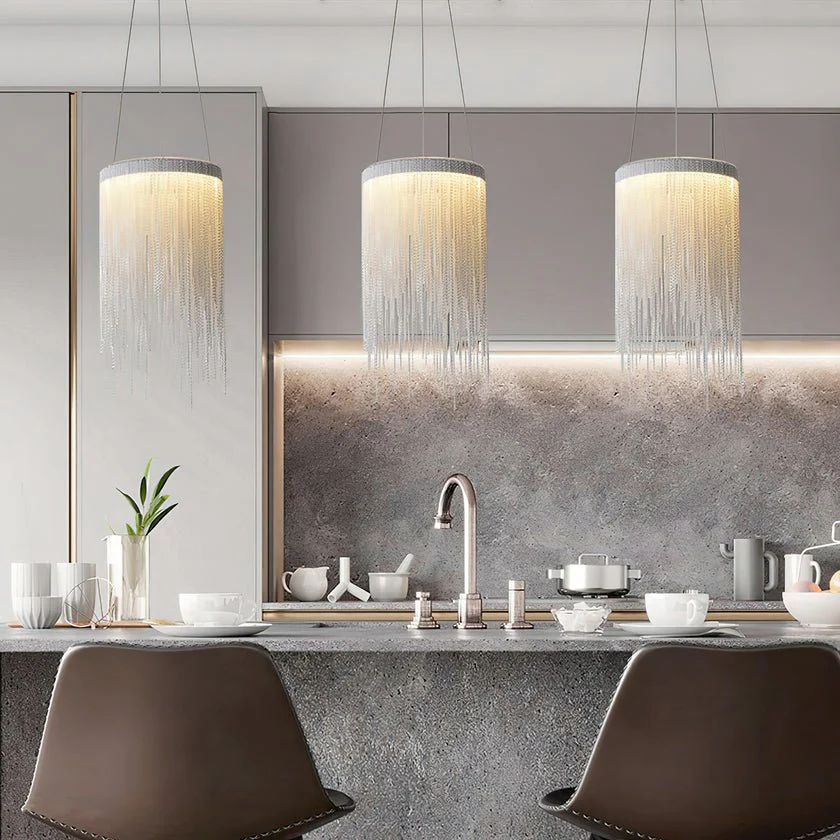 Aluminum Chain Tassel Pendant Light - Image 4