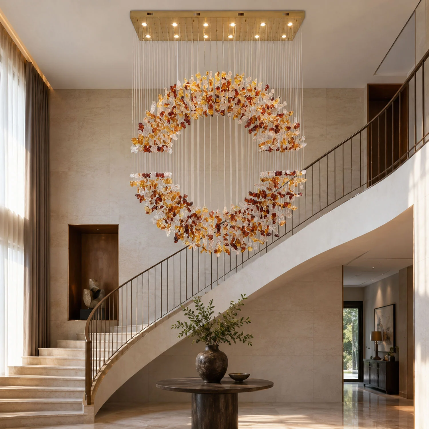 Amber Crystal Halo Chandelier - Image 6