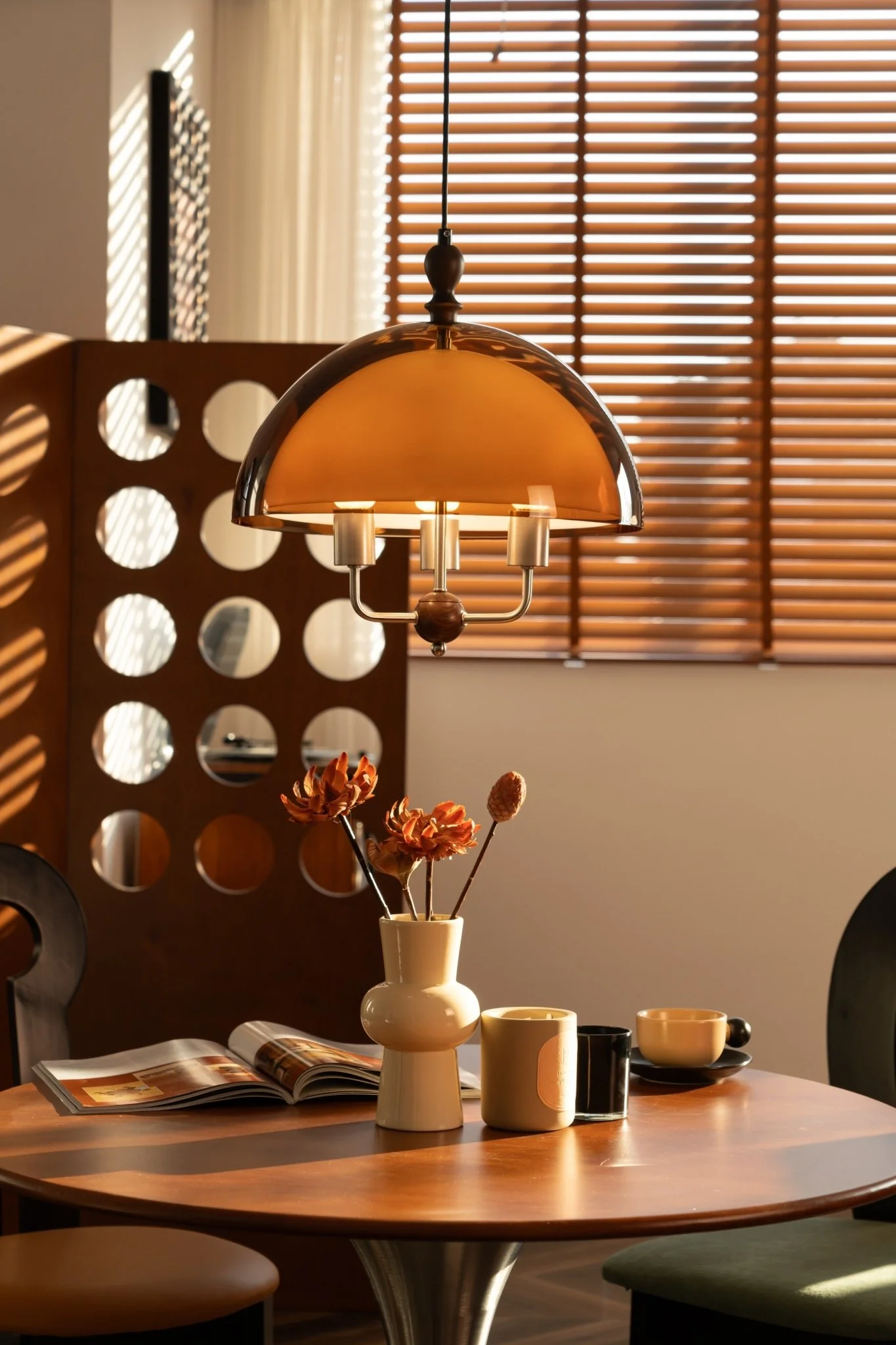 Amber Dome Shaped Pendant Light - Image 3