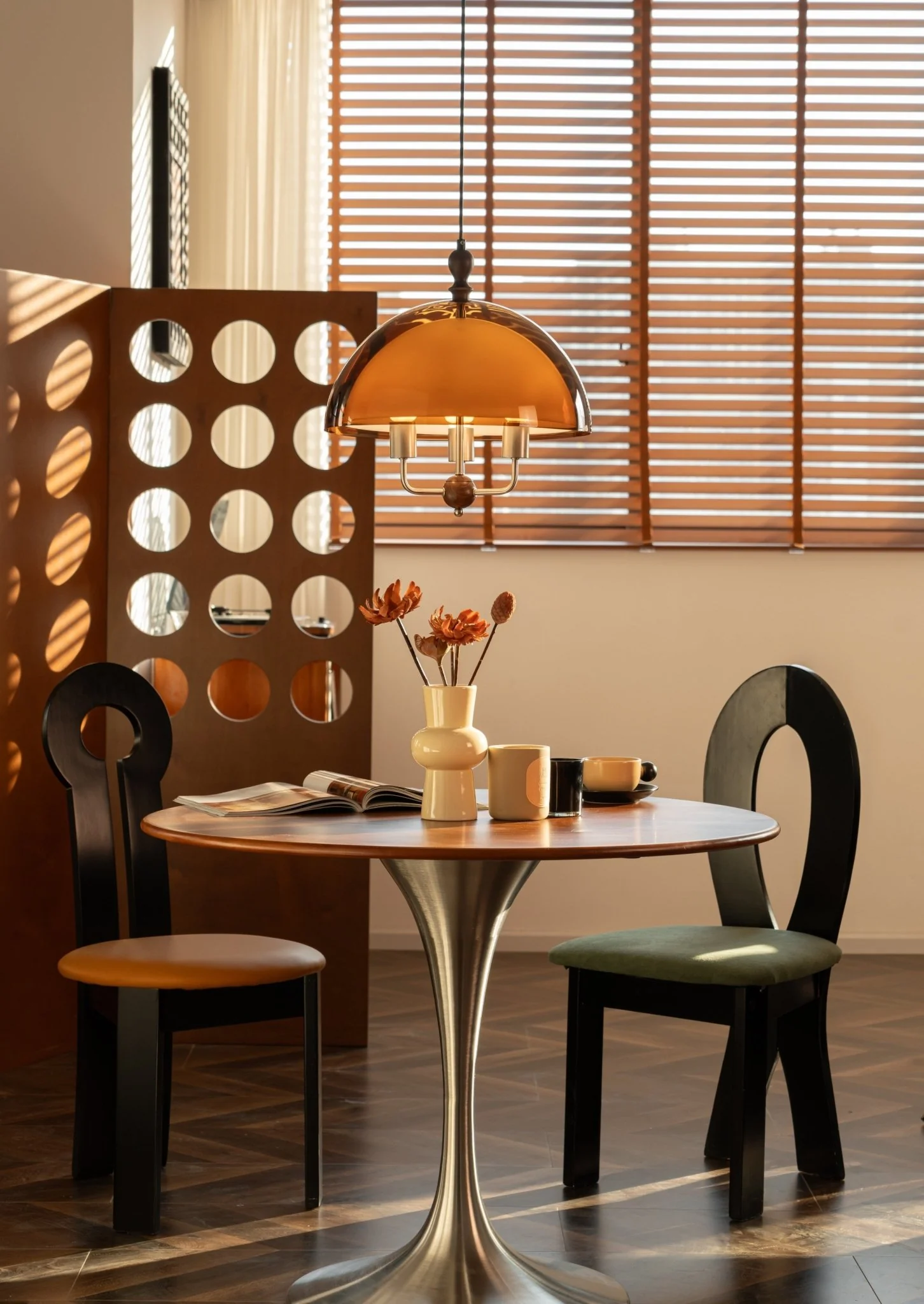 Amber Dome Shaped Pendant Light - Image 5