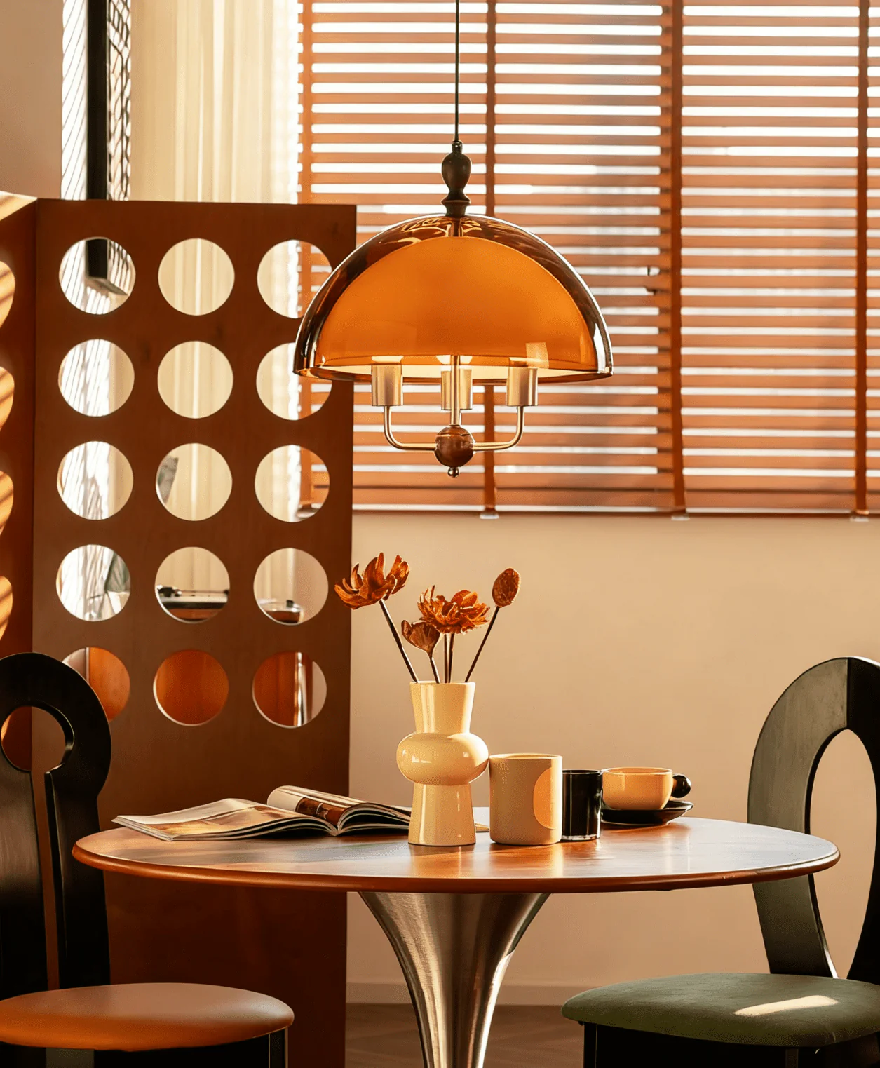 Amber Dome Shaped Pendant Light - Image 7
