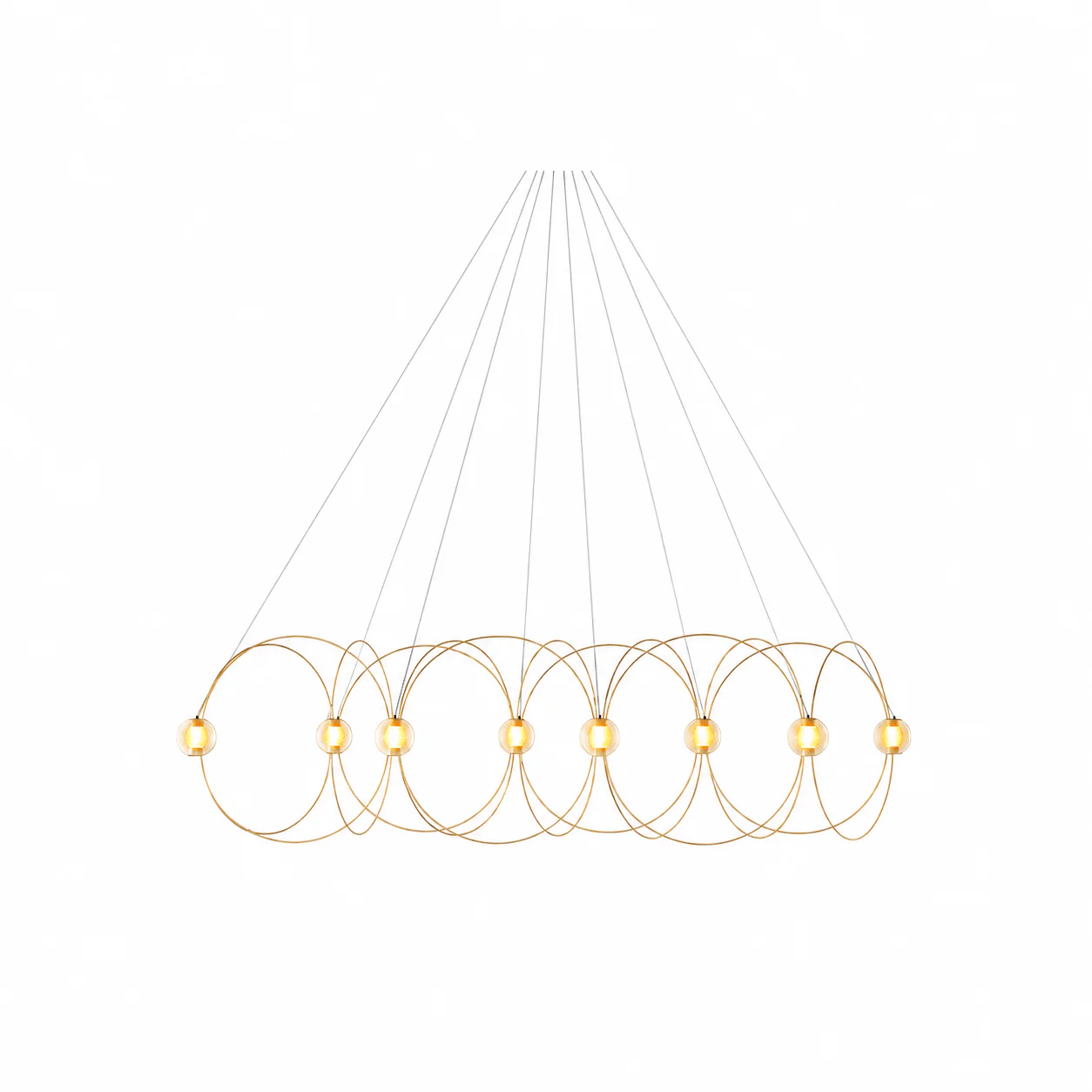 Amber Glass Orb Loop Chandelier - Image 11