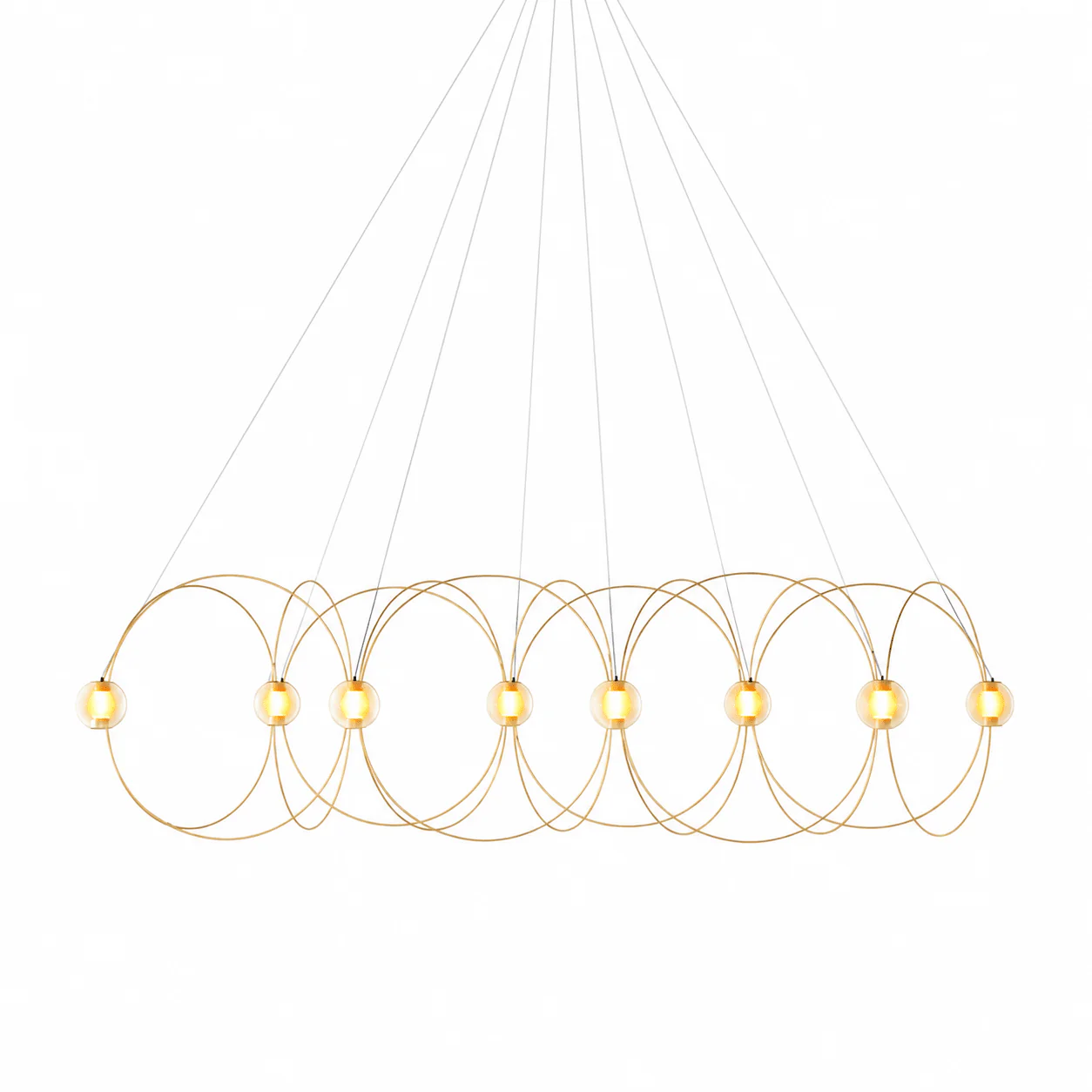 Amber Glass Orb Loop Chandelier - Image 12
