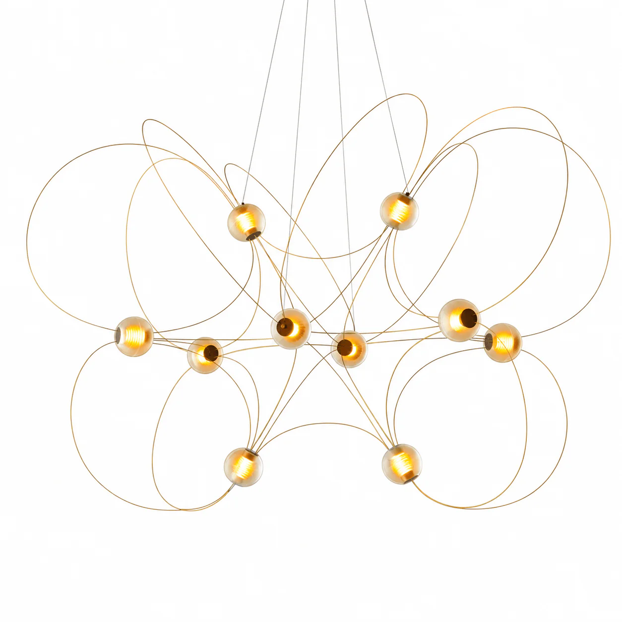 Amber Glass Orb Loop Chandelier - Image 13