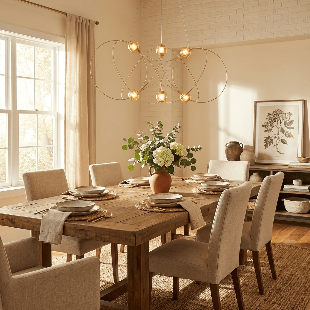 Amber Glass Orb Loop Chandelier - Image 3