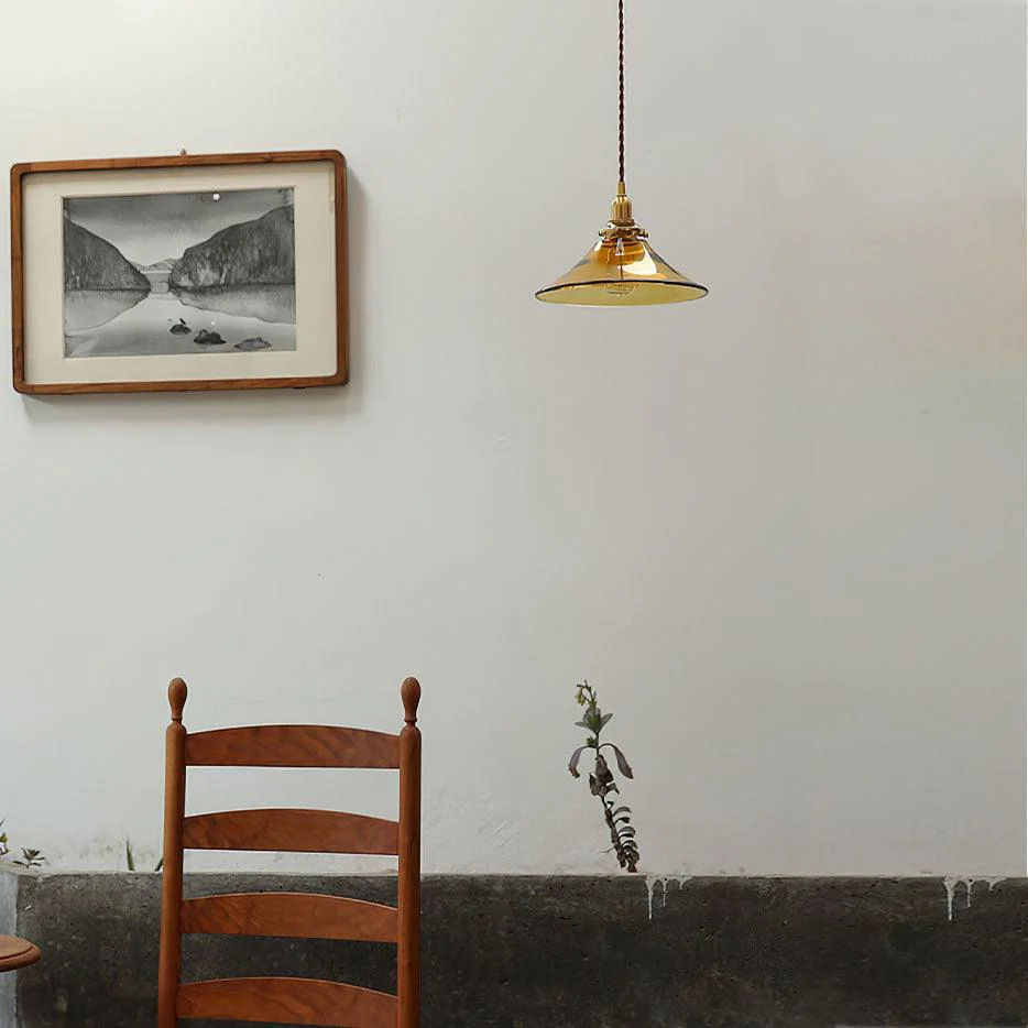 Amber Glass Pendant Light - Image 11
