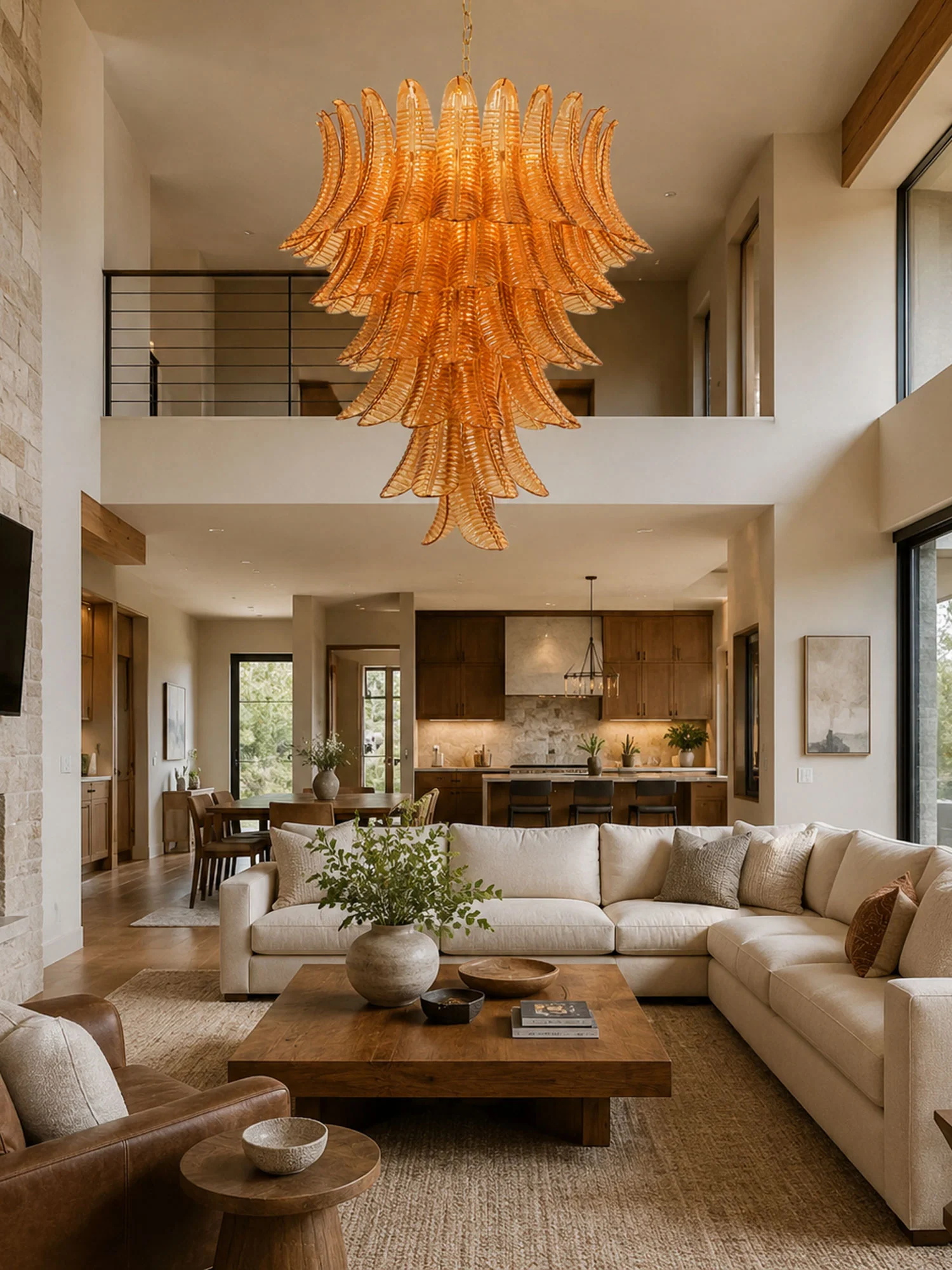 Amber Leaf Cascade Chandelier - Image 3