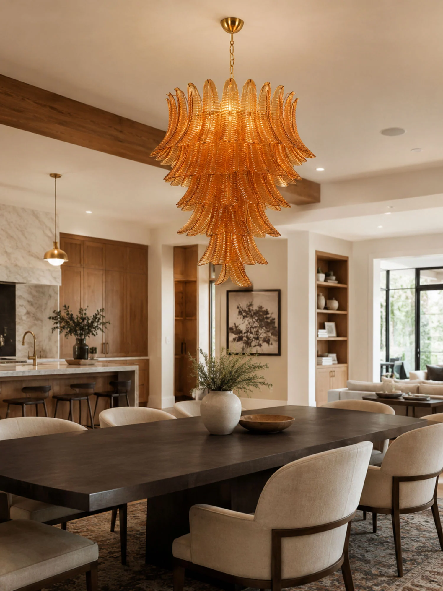 Amber Leaf Cascade Chandelier - Image 5