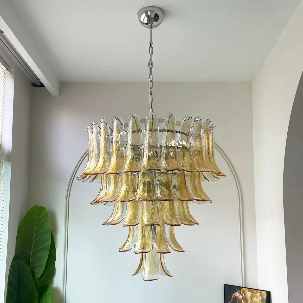 Amber Murano Glass Petals Chandelier - Image 12
