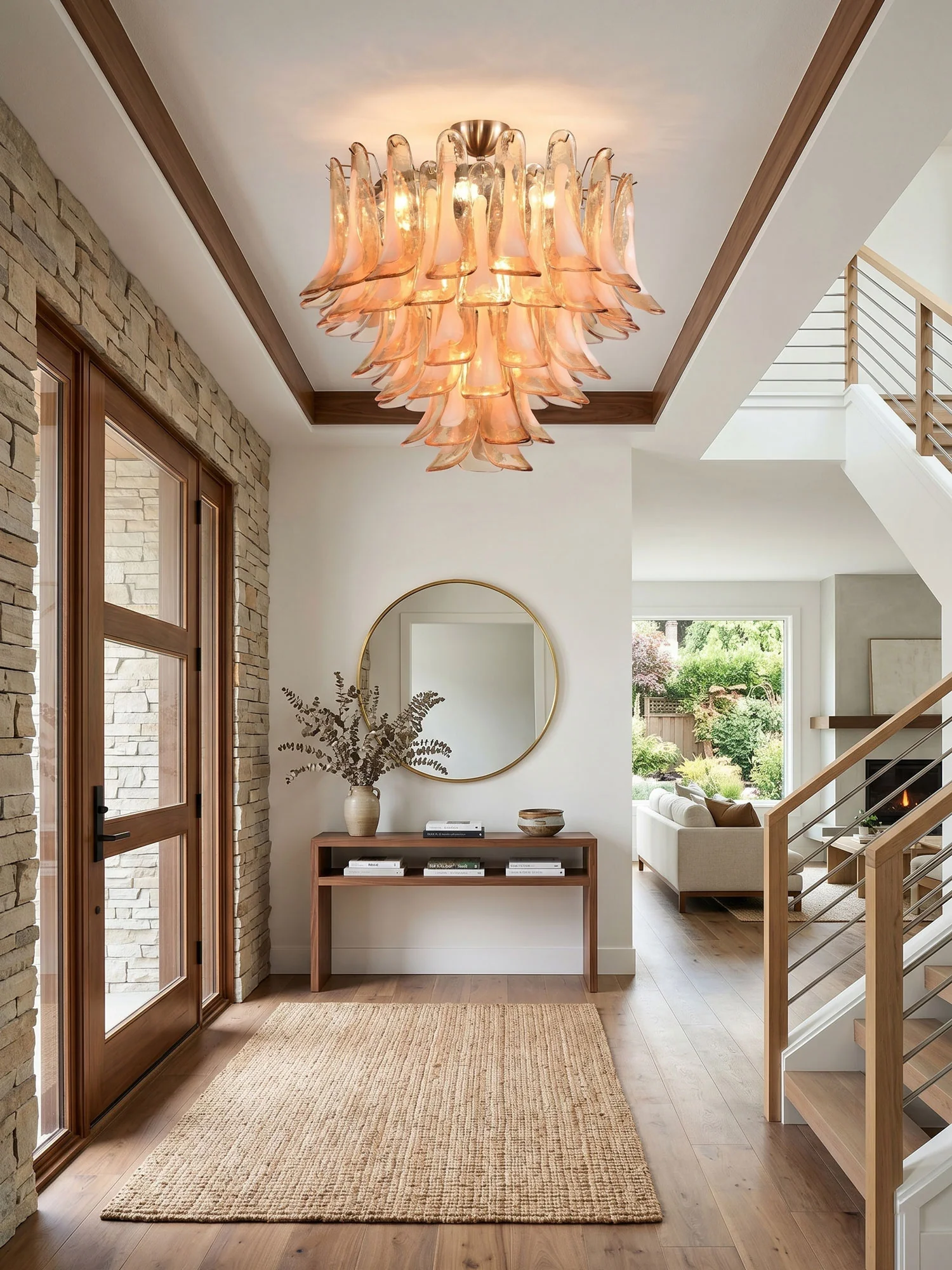 Amber Petal Glass Ceiling Lamp - Image 6