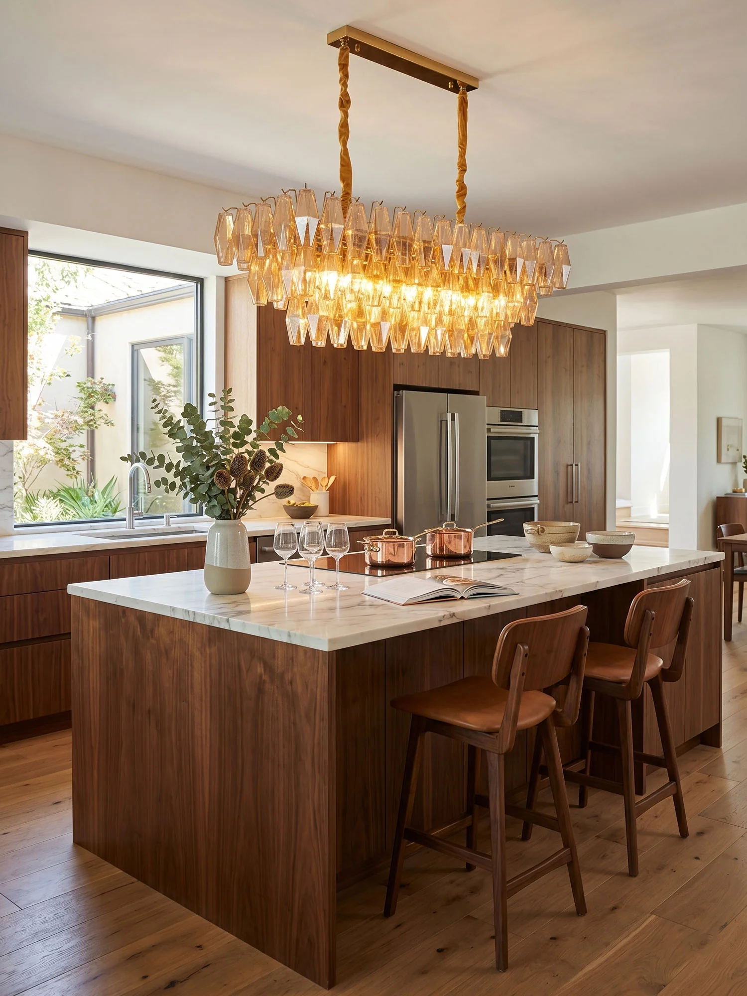 Amber Prism Glass Chandelier - Image 2