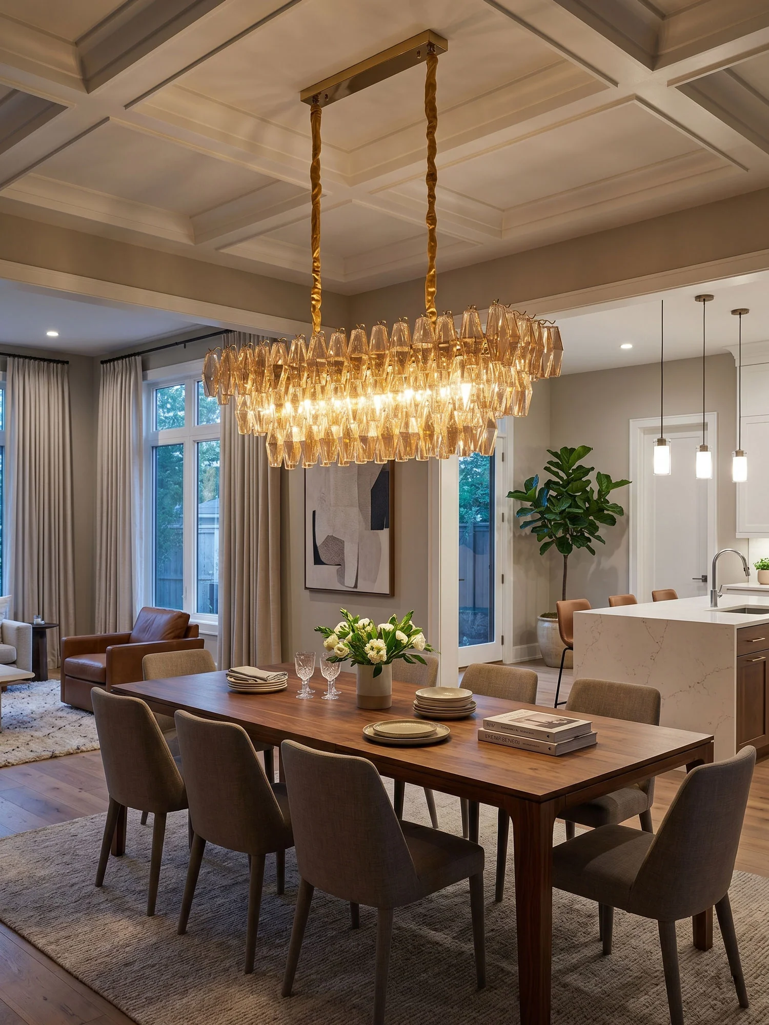 Amber Prism Glass Chandelier - Image 4
