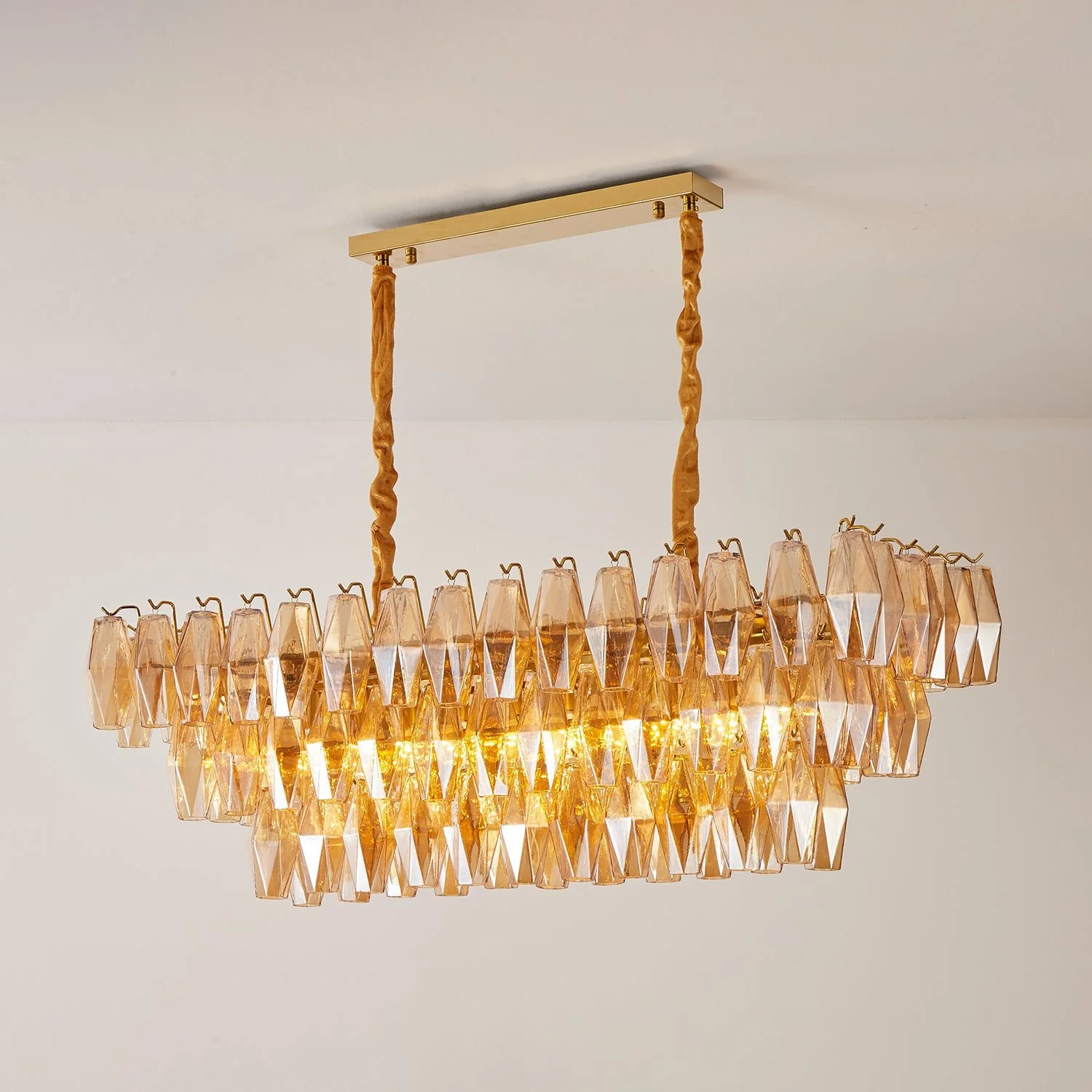 Amber Prism Glass Chandelier - Image 5