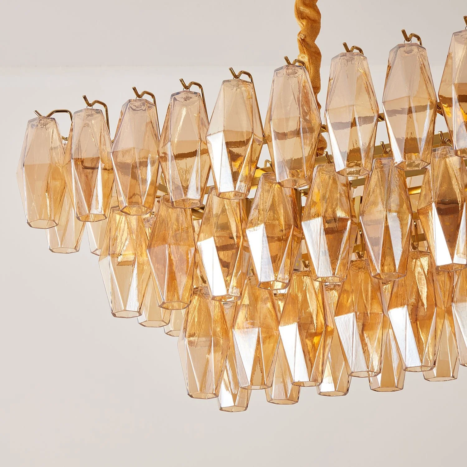 Amber Prism Glass Chandelier - Image 6