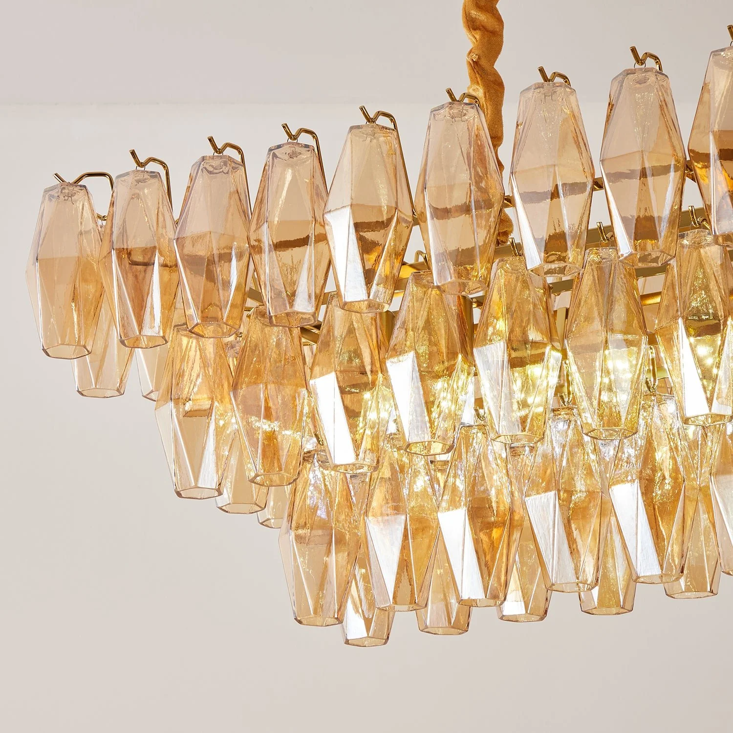 Amber Prism Glass Chandelier - Image 7