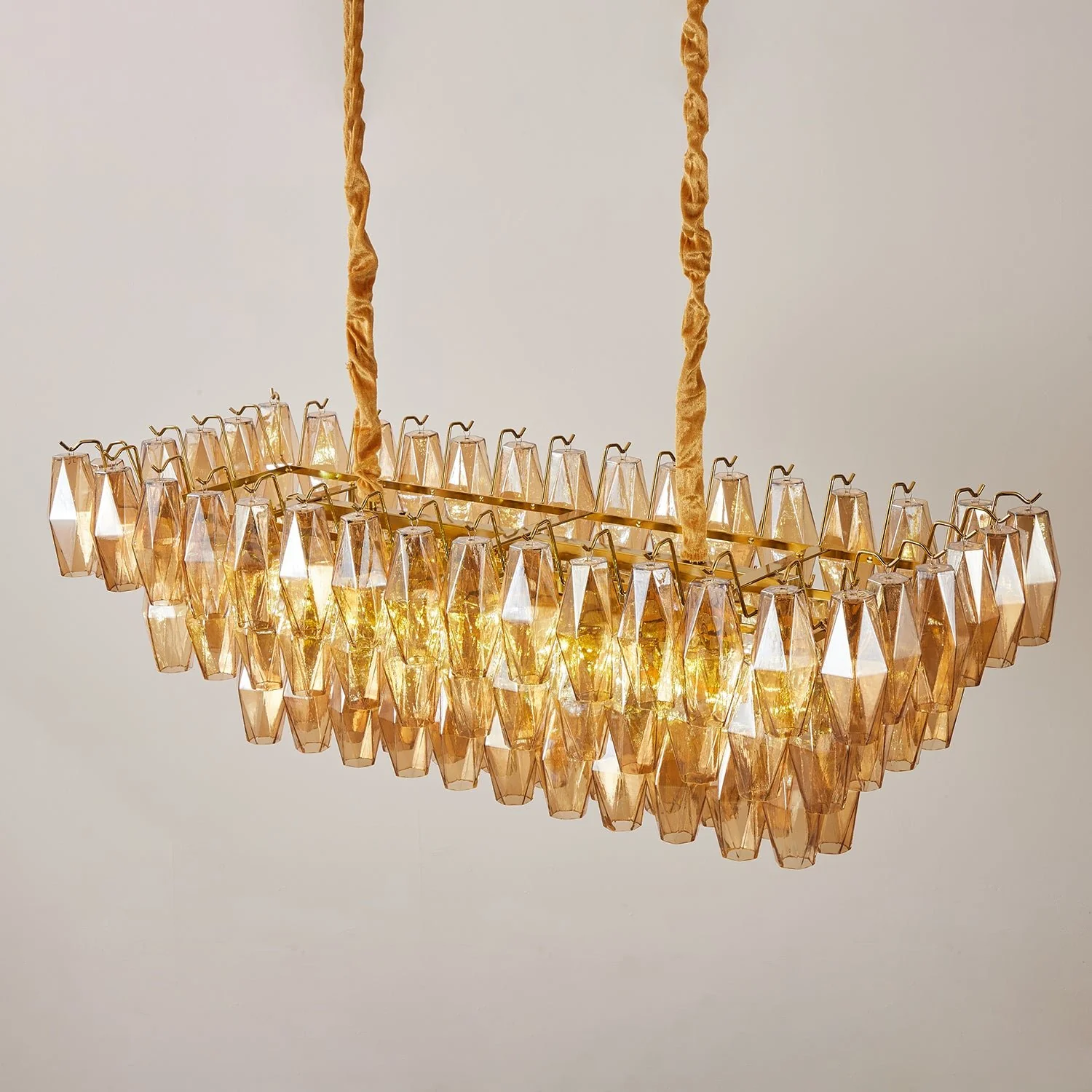 Amber Prism Glass Chandelier - Image 9