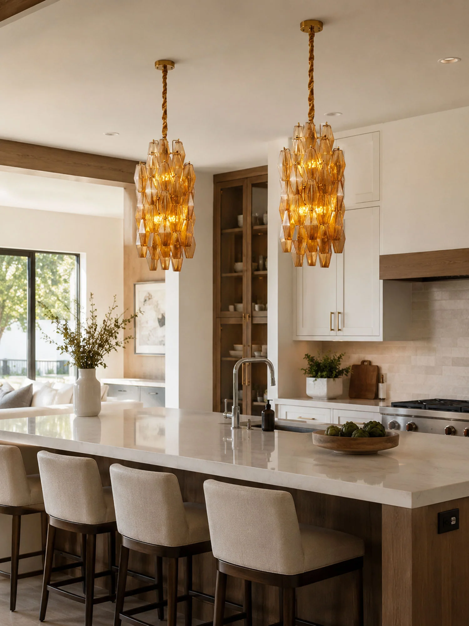 Amber Prism Long Chandelier - Image 5