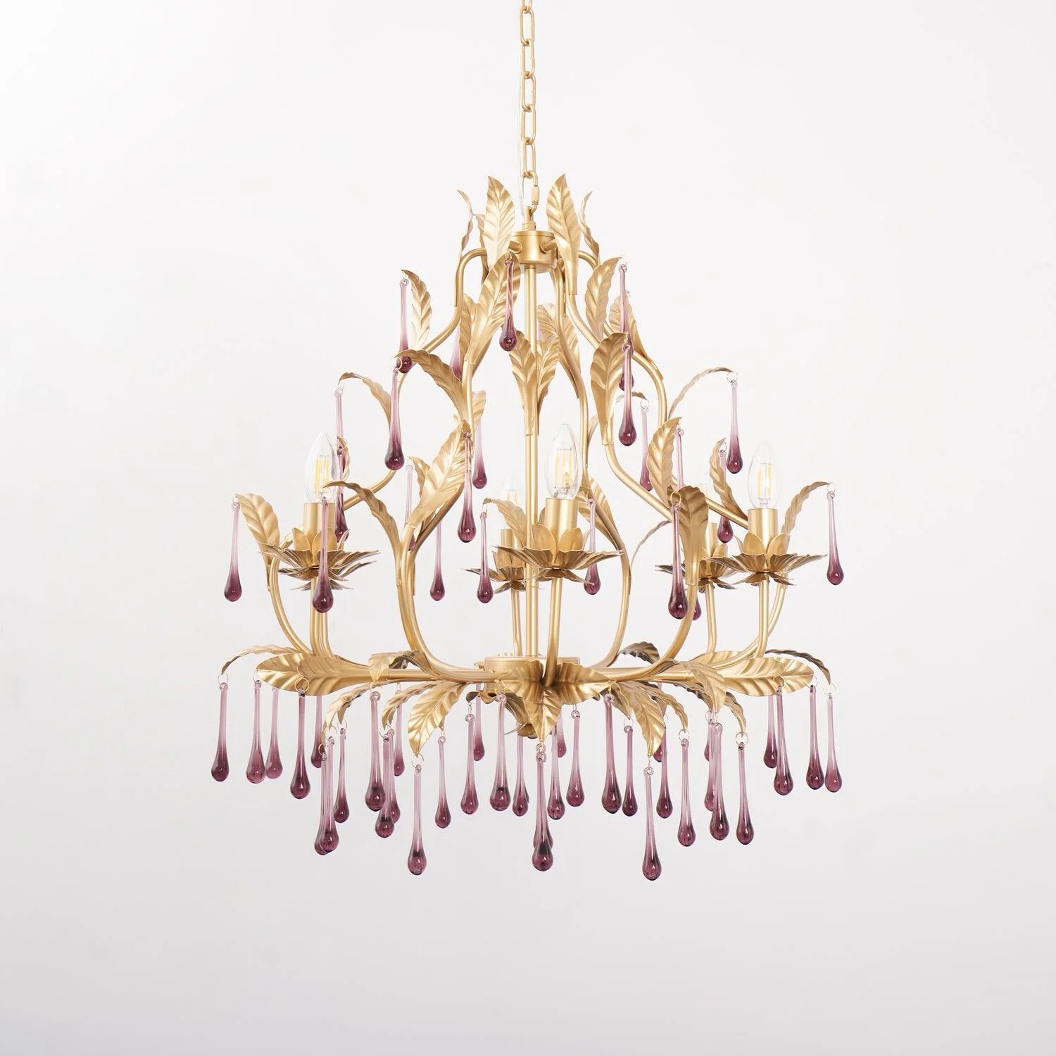 Amethyst Drops Glass Chandelier - Image 22