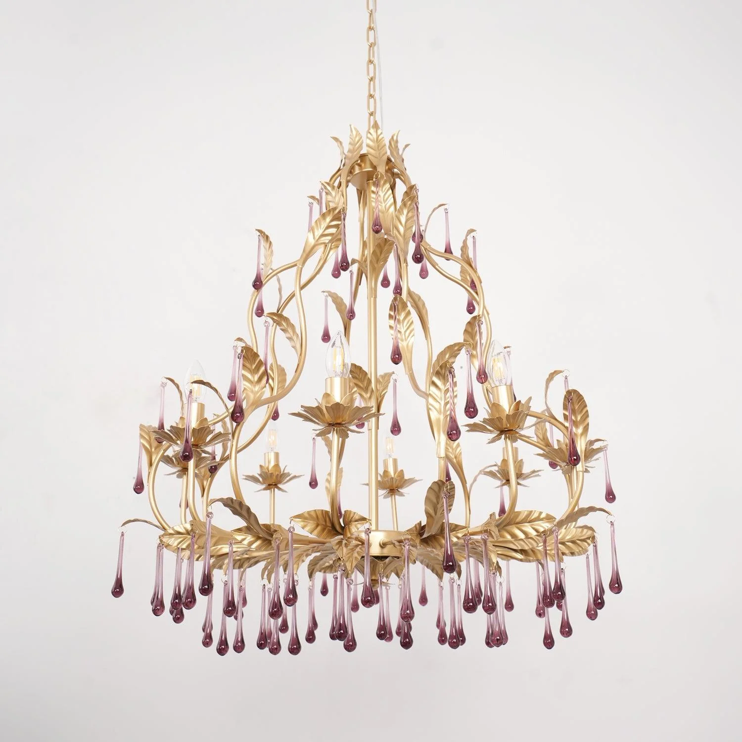 Amethyst Drops Glass Chandelier - Image 27