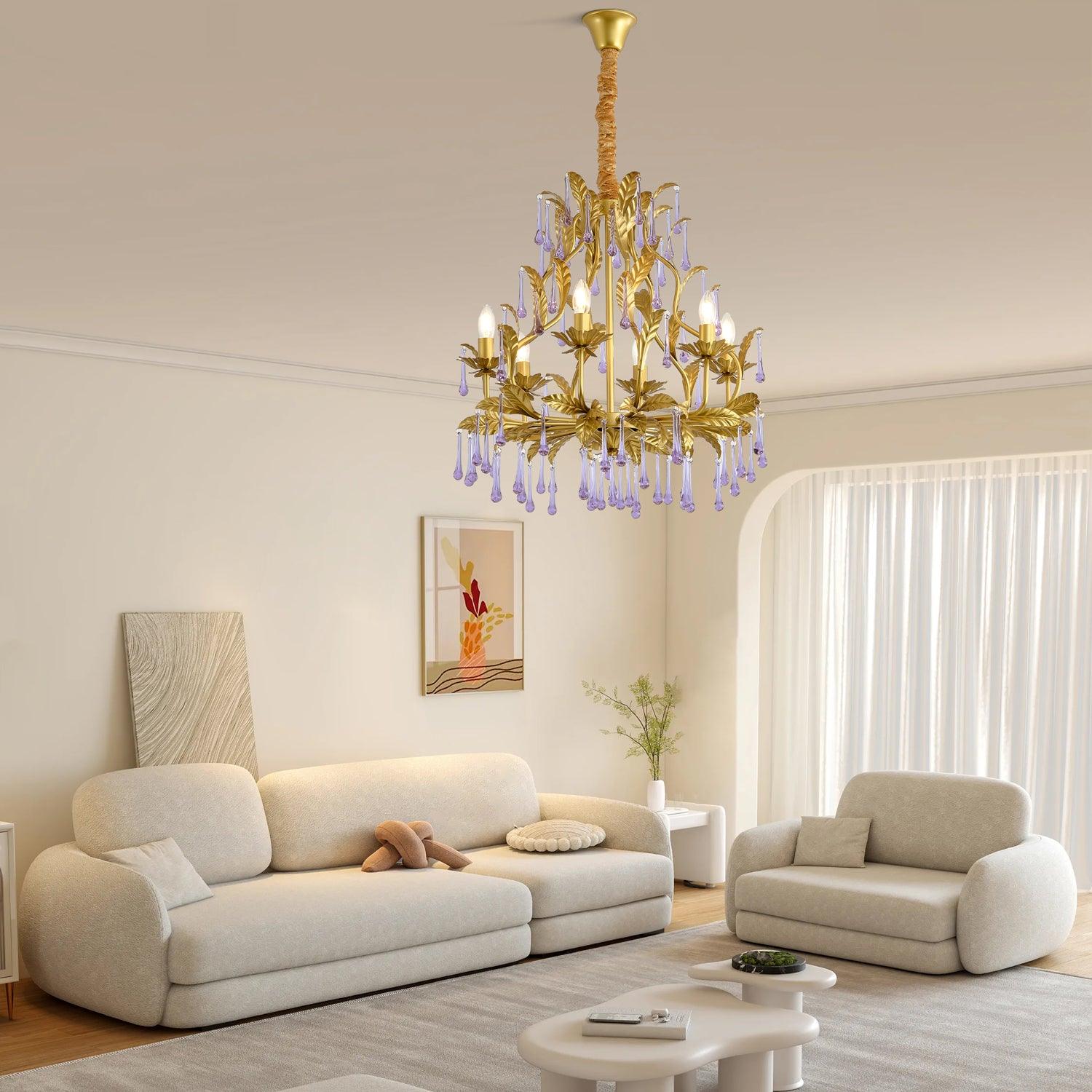 Amethyst Drops Glass Chandelier - Image 4