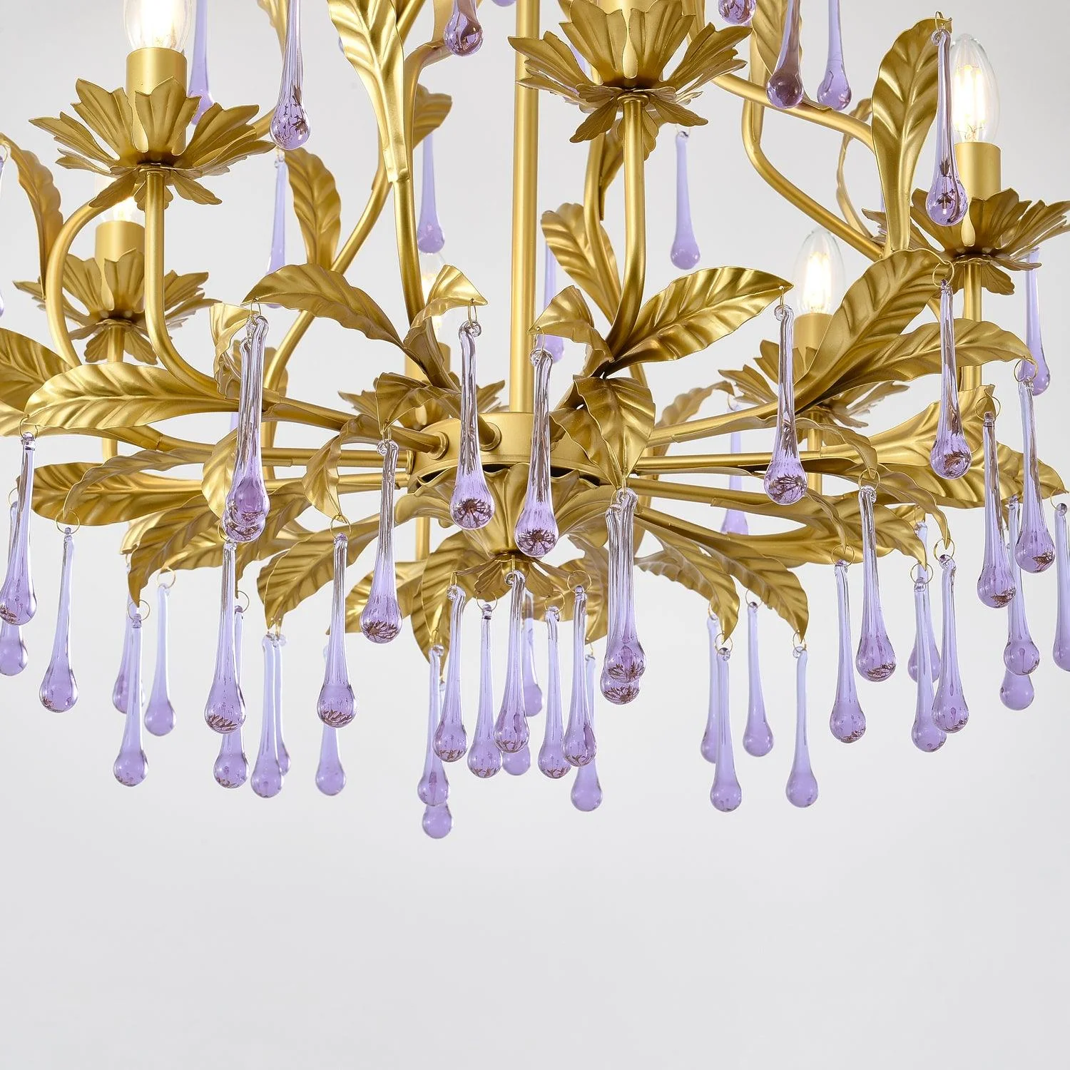Amethyst Drops Glass Chandelier - Image 9