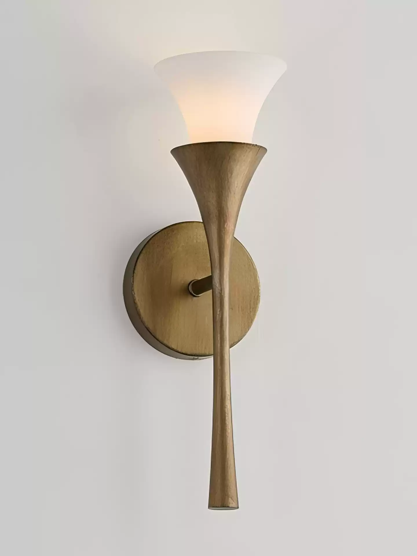 Antique Brass Double Cone Wall Sconce - Image 14