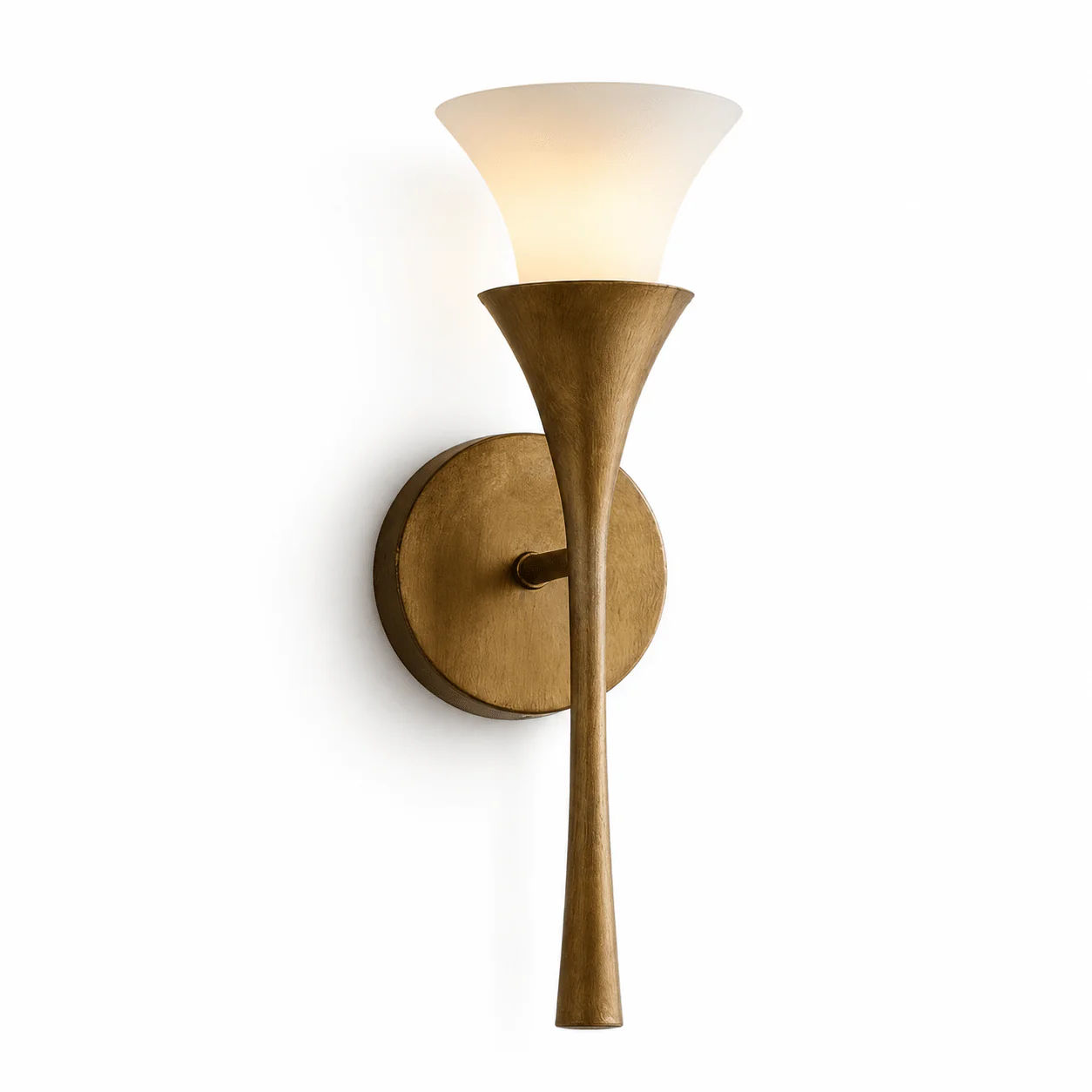 Antique Brass Double Cone Wall Sconce - Image 5