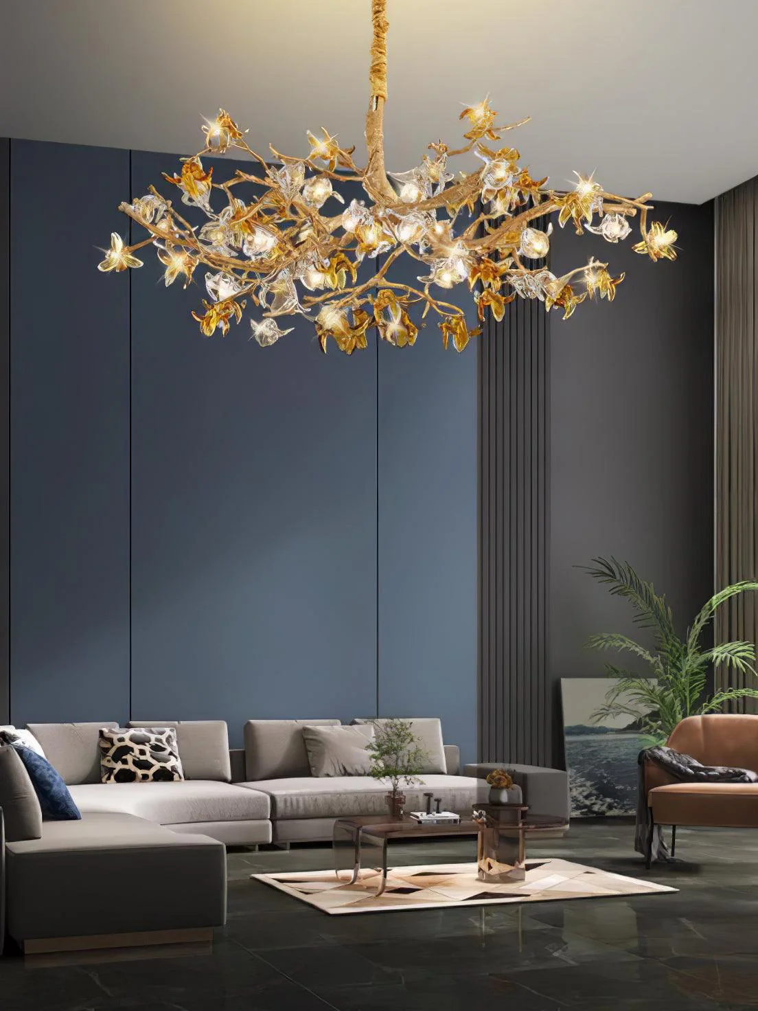 Aosta Brass Branch Chandelier - Image 17