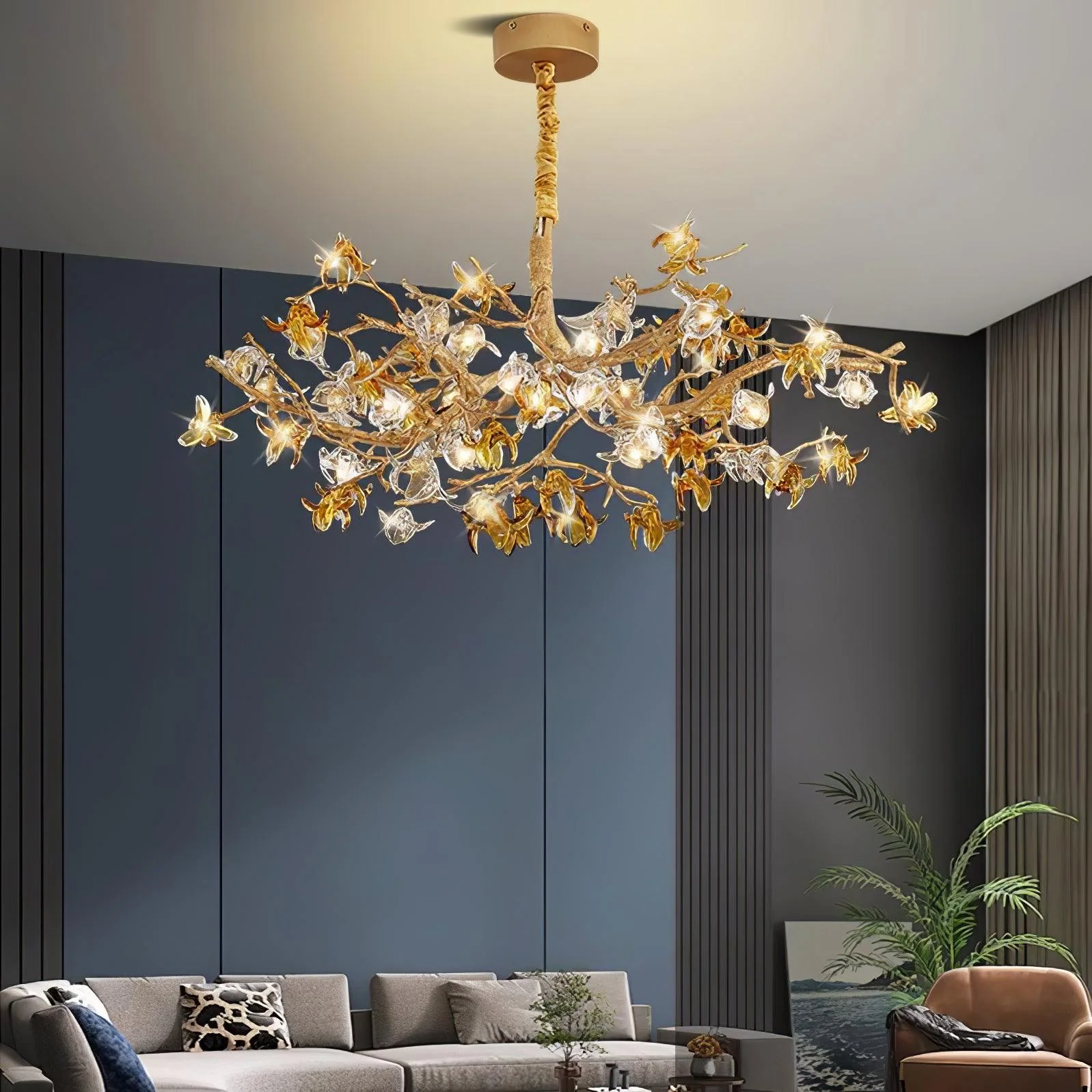 Aosta Brass Branch Chandelier - Image 2