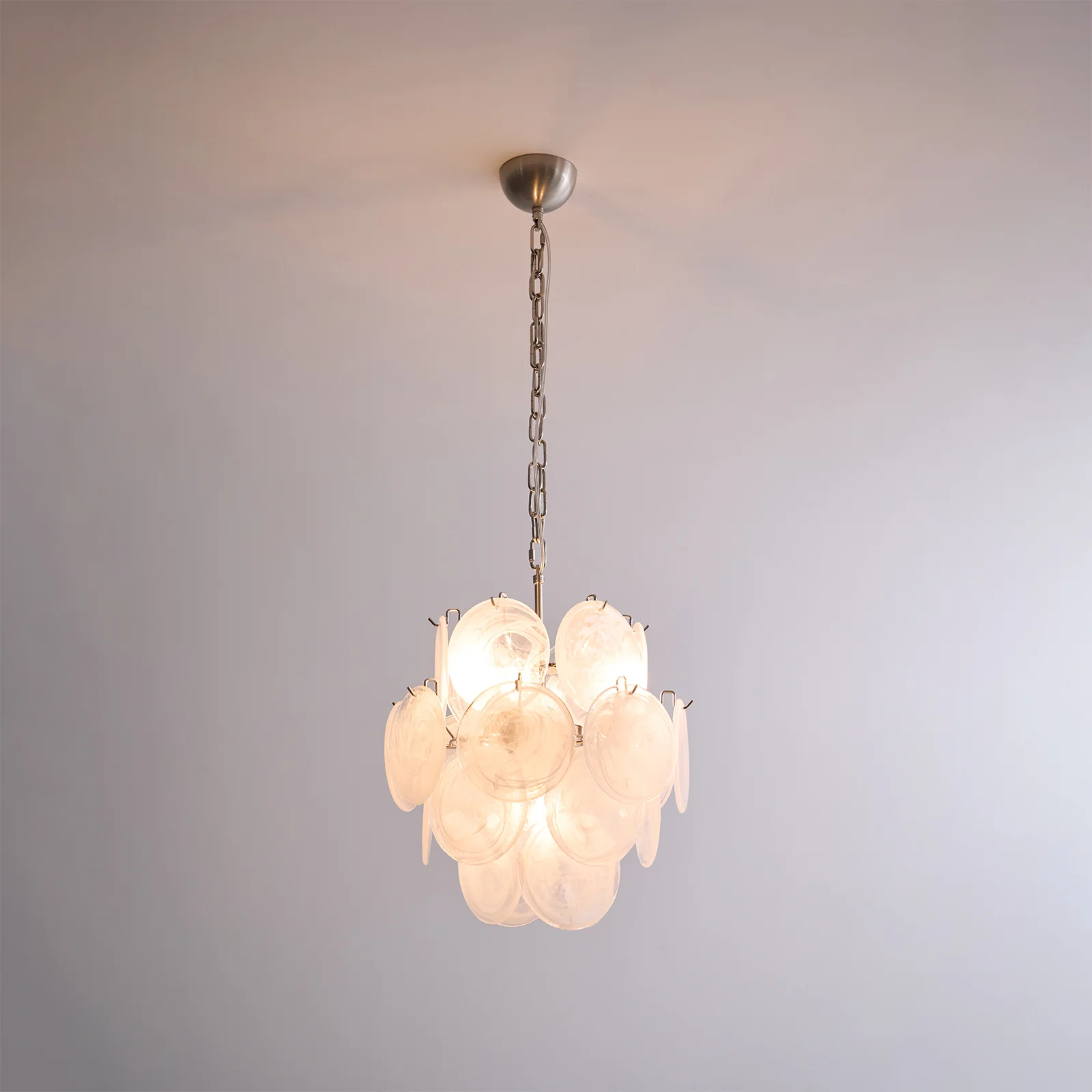 Aqua White Glass Murano Chandelier - Image 32